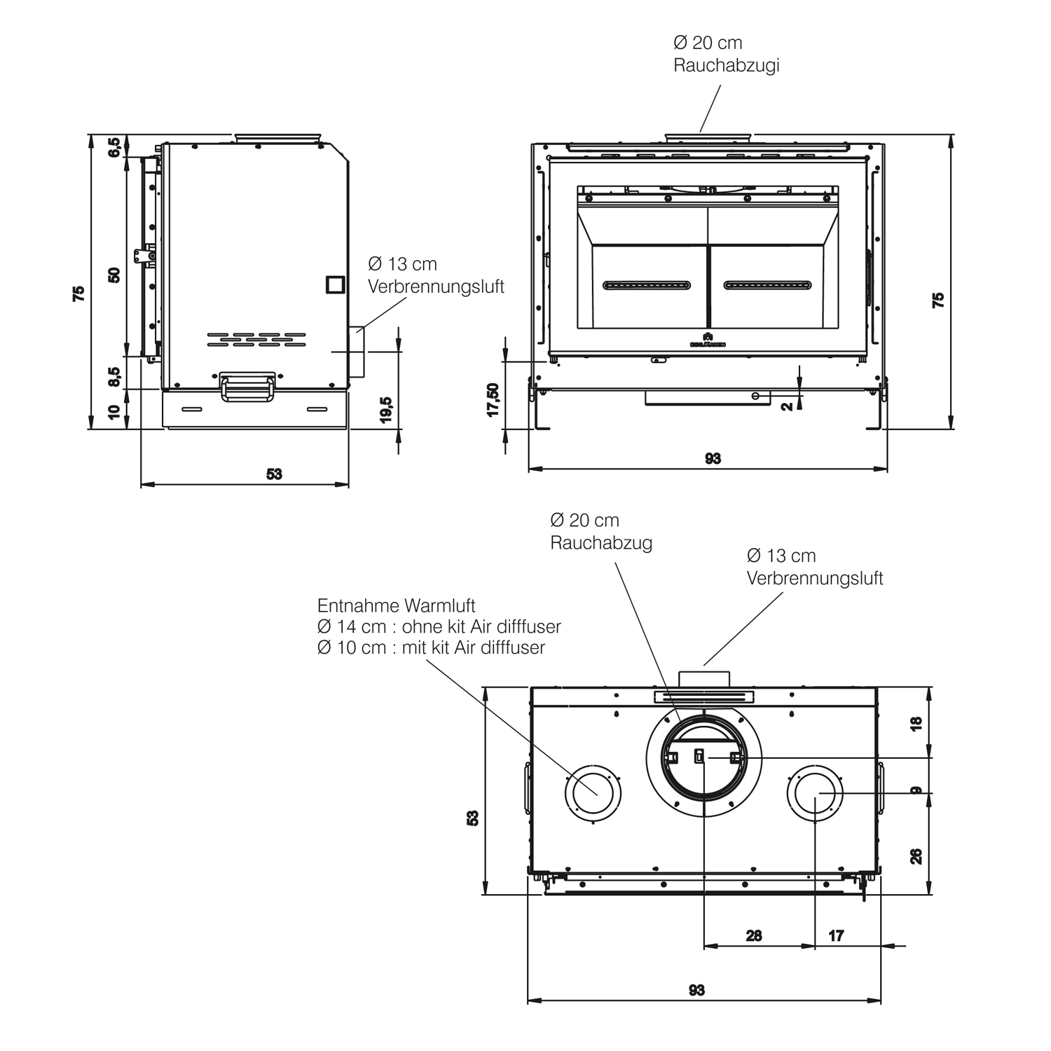 Insert de cheminée Edilkamin Screen EVO 80/2