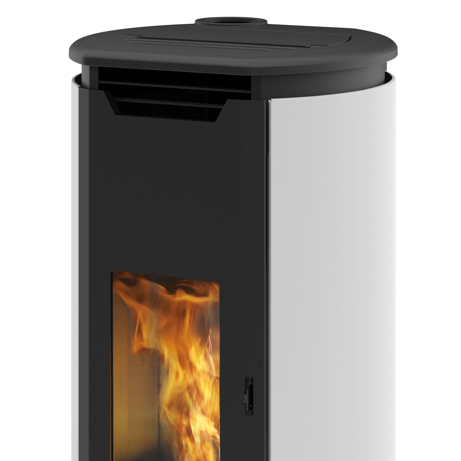 EK63 Tweed90+ EVO poêle à granulés RR haut acier blanc perlé