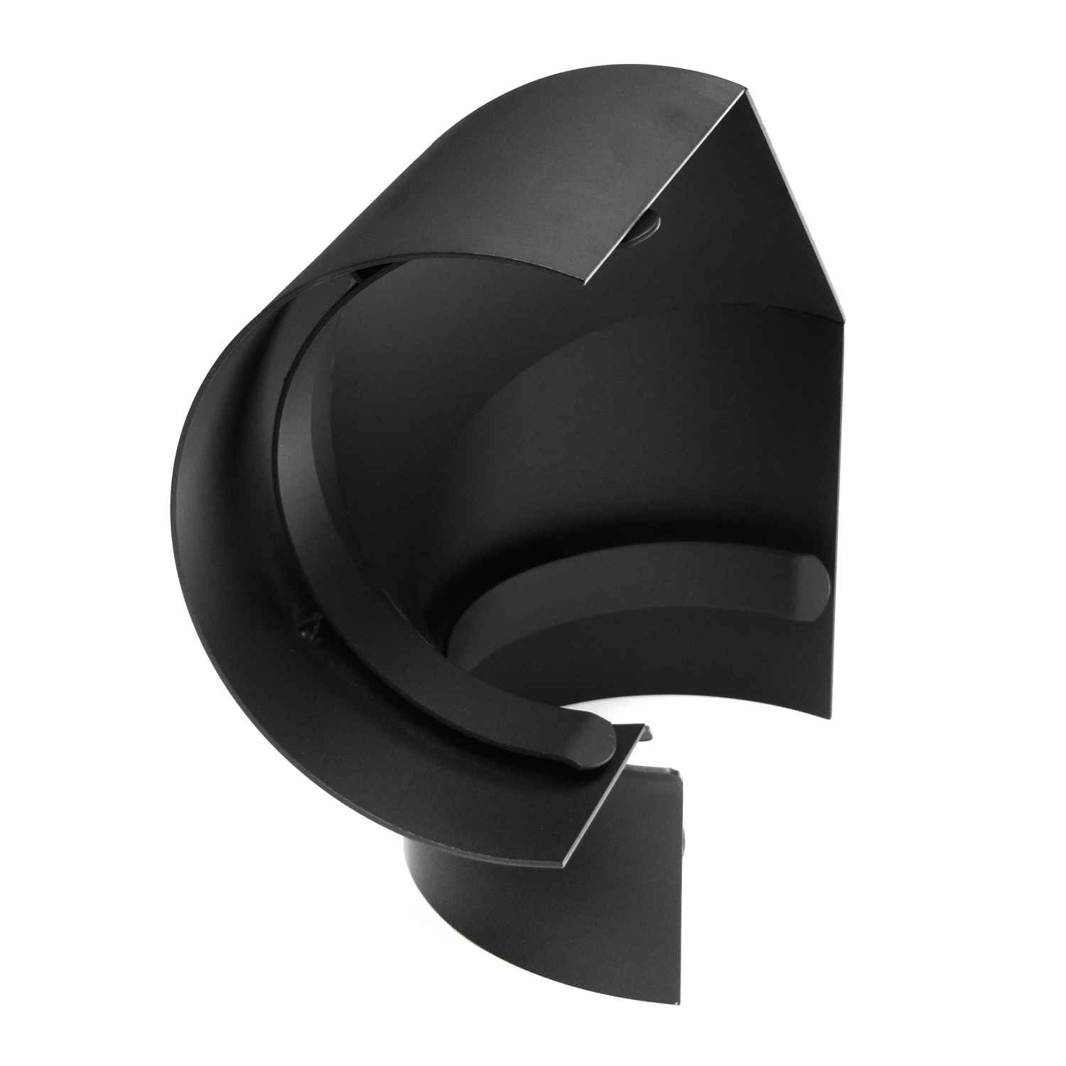 Coude de conduit de fumée / Tuyau de poêle 180mm - Écran thermique latéral 90° noir