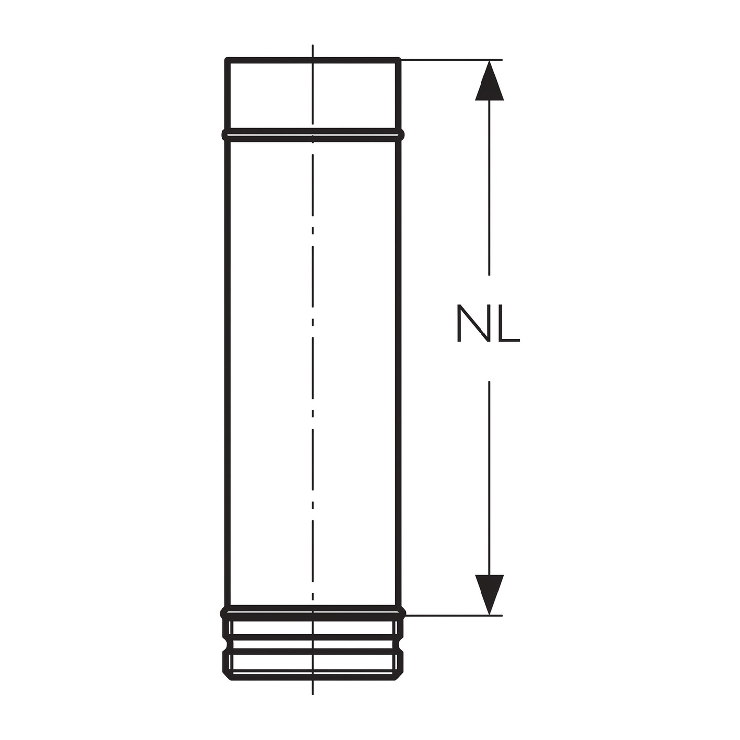 Schiedel Élément de conduit PPL ovale 500 mm Ø 130 mm