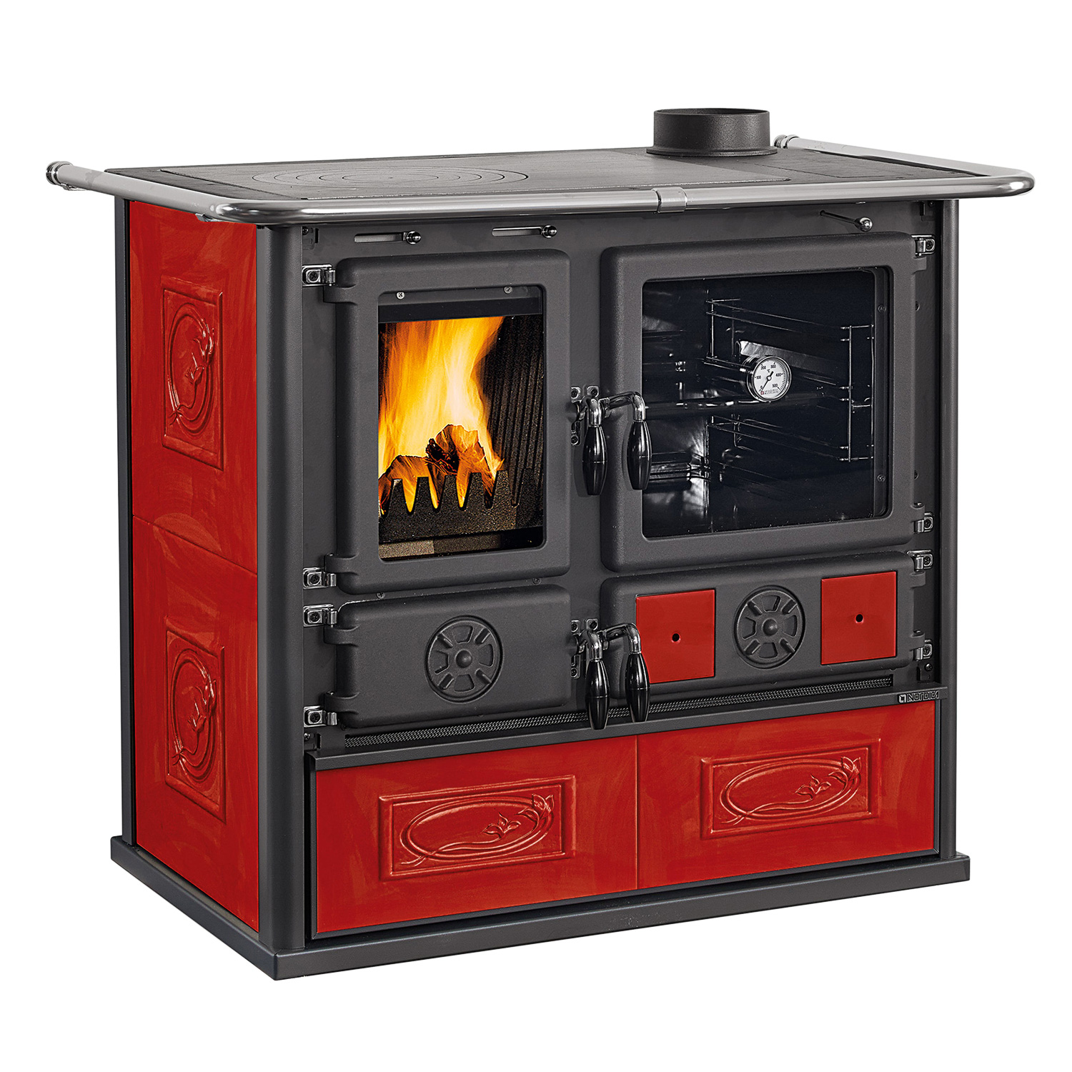 La Nordica Rosa 16 cuisinière à bois céramique Liberty Bordeaux