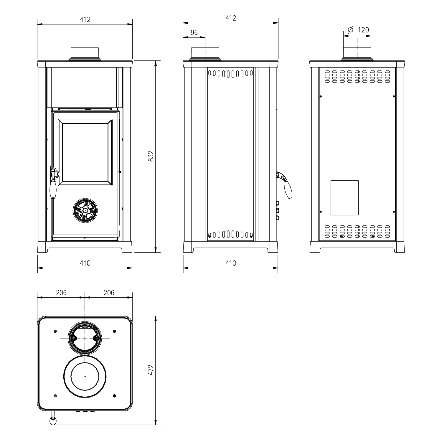 La Nordica Tea 16 poêle à bois anthracite
