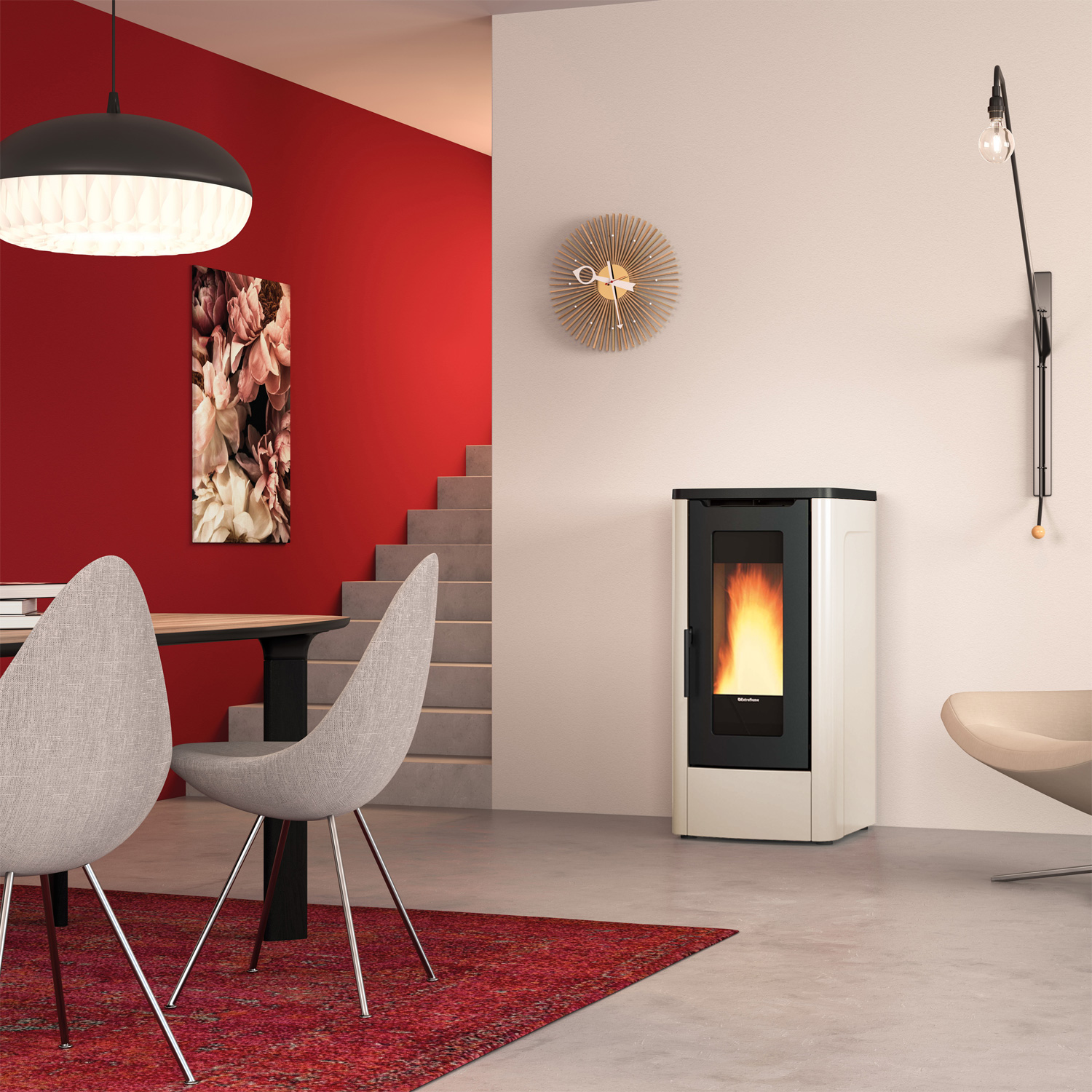 Extraflame Dahiana Plus VFS poêle à granulés acier ivoire