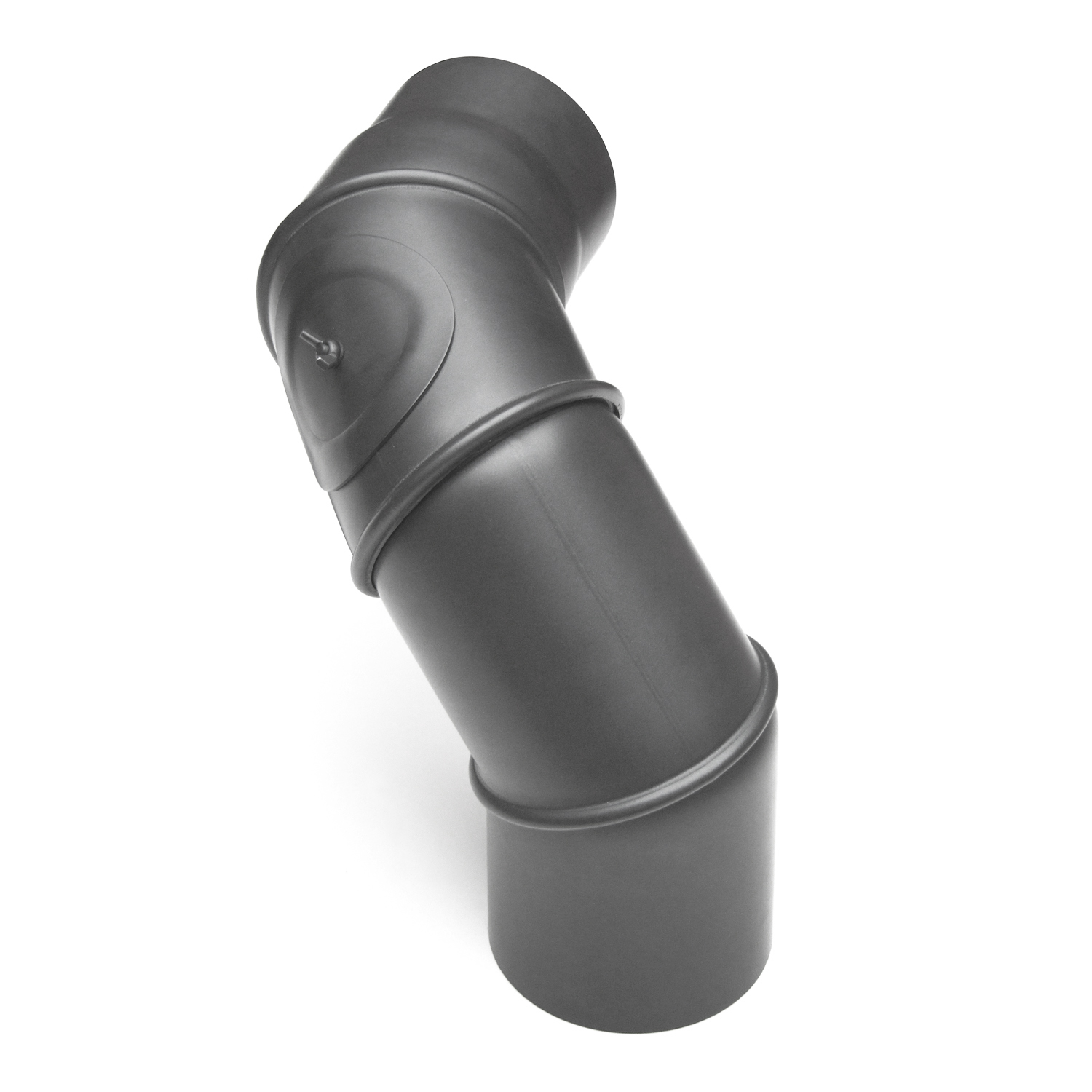 Raik Basic coude multiple 130mm gris fonte avec porte – 4 pièces pour tuyau de fumée / conduit de fumée