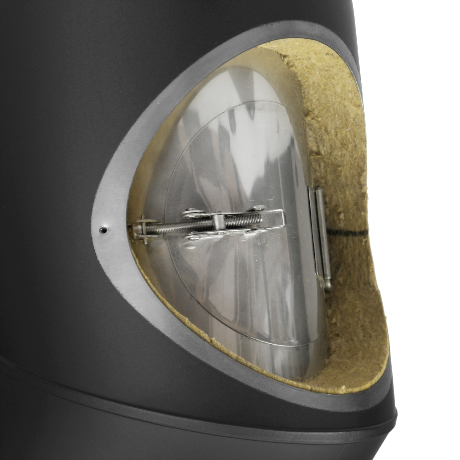 Raik Coltherm coude de tuyau de fumée 150mm noir double paroi 45° avec porte pour tuyau de fumée / conduit de fumée
