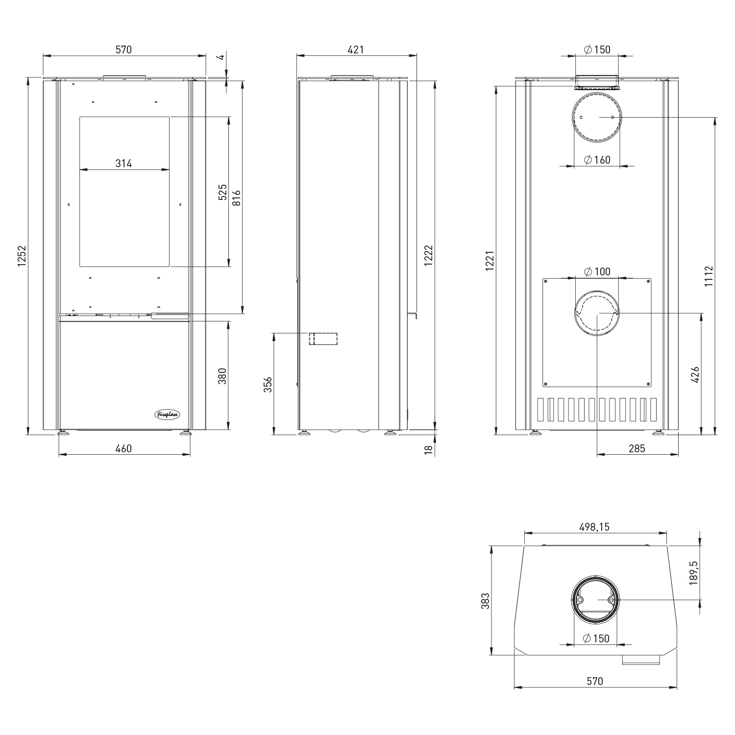 Poêle à bois Kingstone en acier avec insert en stéatite Poêle à bois Kingstone en acier avec insert en stéatite