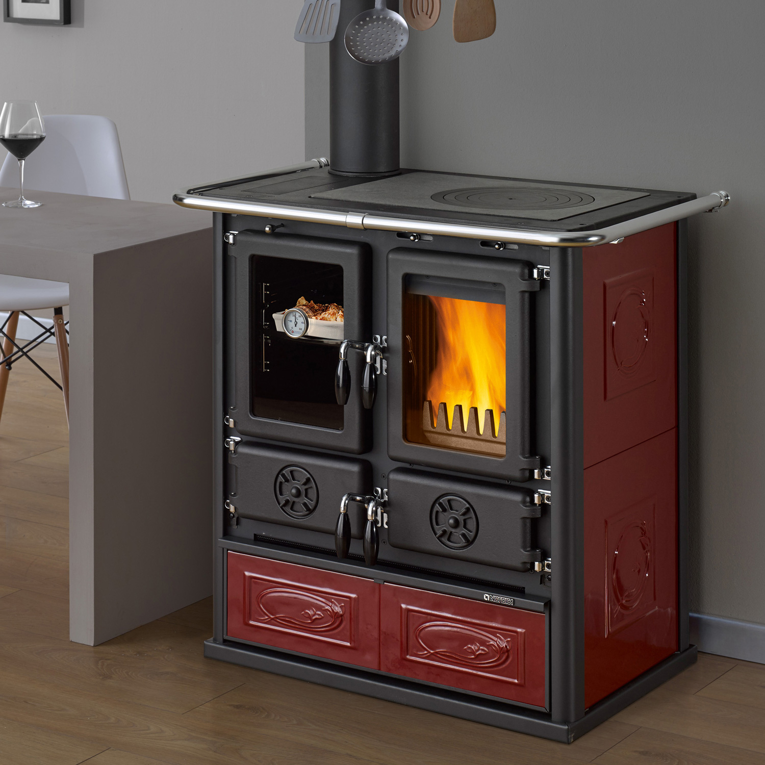 La Nordica Rosetta SX. 16 cuisinière à bois Liberty Bordeaux