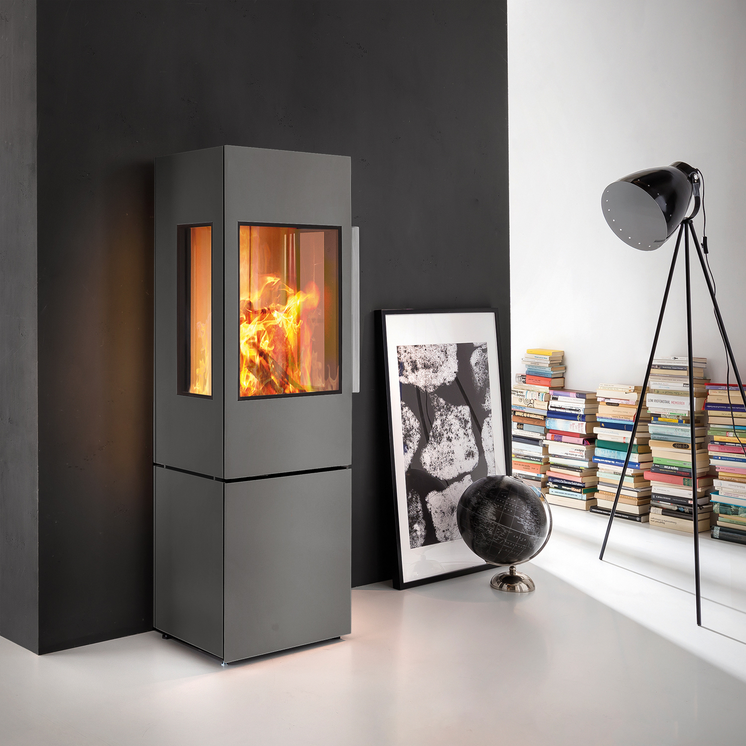 Spartherm SEO L leva Poêle à bois Titane