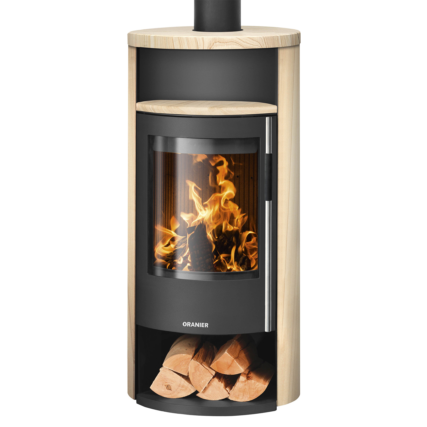 Oranier Polar Neo 6 Poêle à bois Acier Noir / Pierre de sable, DIBt