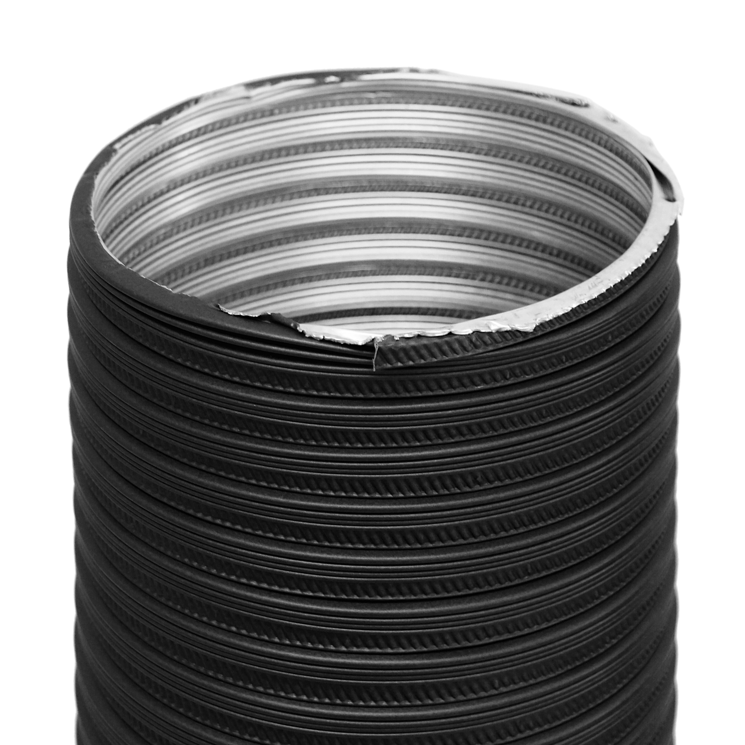 Raik Color Flex tuyau flexible en aluminium noir Ø 100 mm longueur 1,5 m, pour raccordement à l'air extérieur
