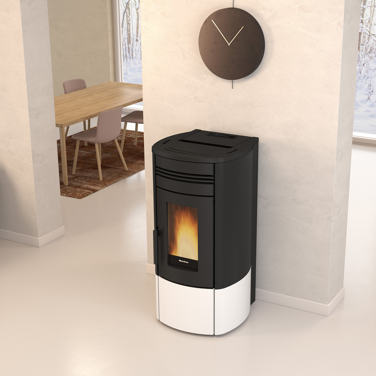 Extraflame Evolution Line Noris Plus poêle à granulés acier blanc
