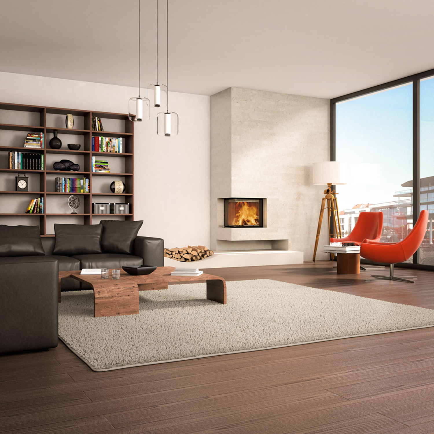 Spartherm Varia 2R-55h H2O insert de cheminée à eau d'angle