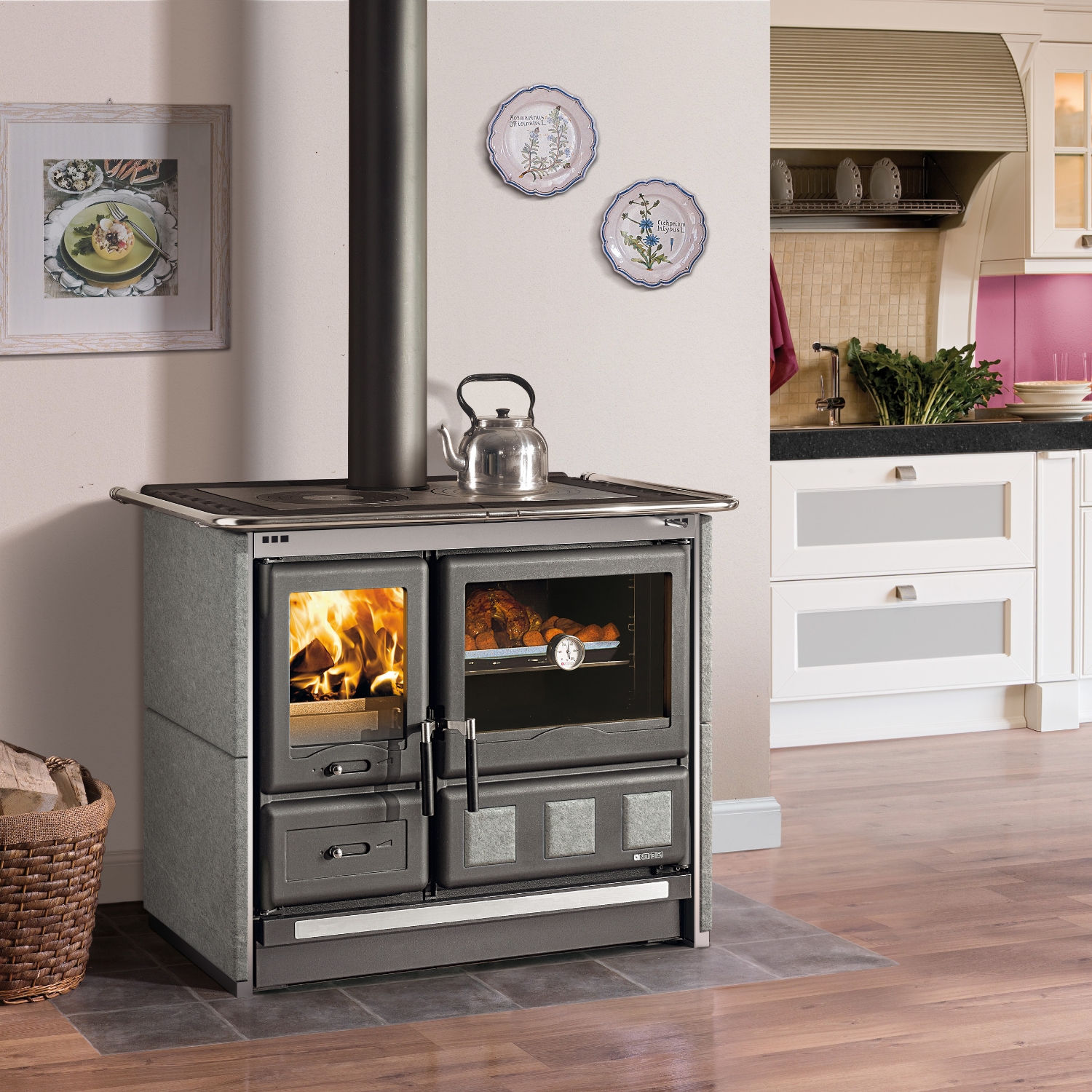 La Nordica Rosa XXL 16 cuisinière à bois pierre naturelle