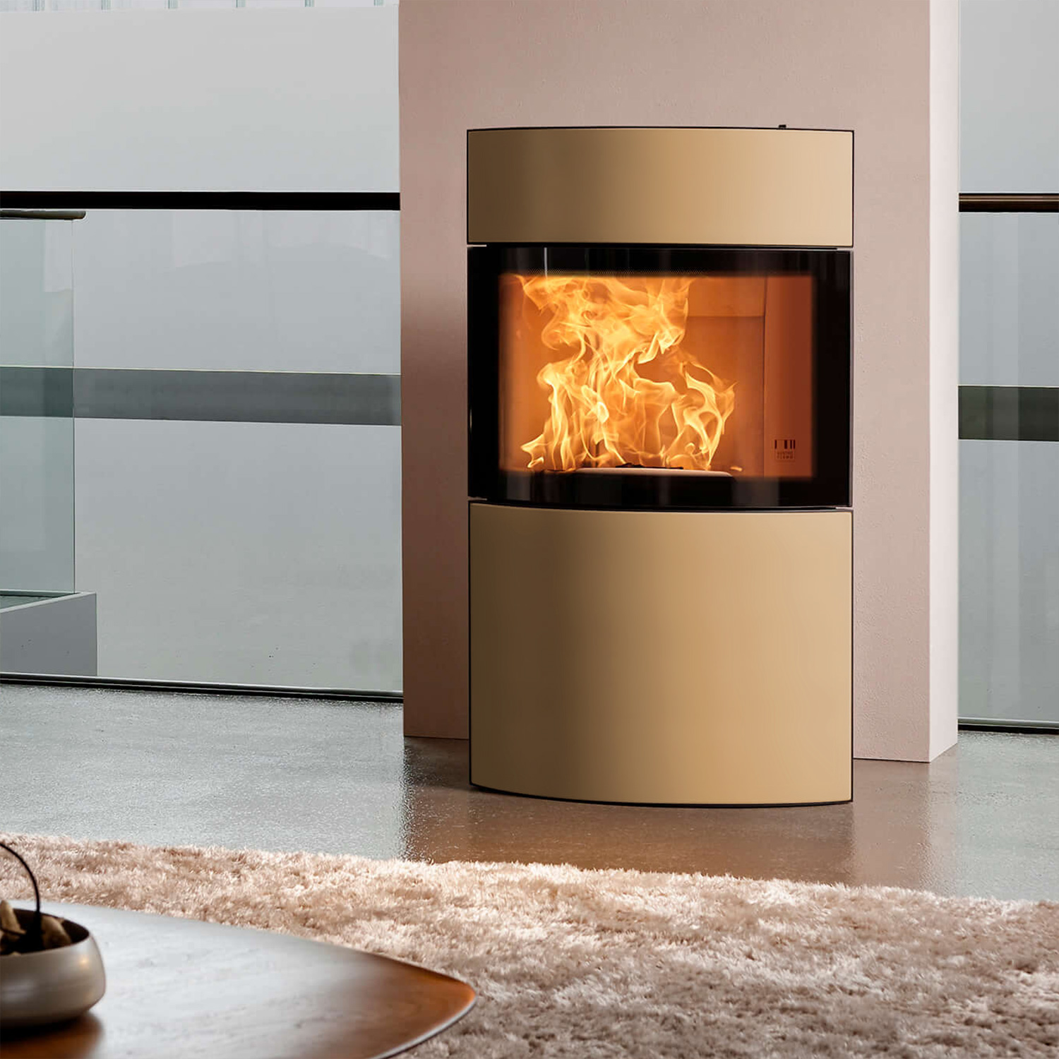 Austroflamm Fynn Xtra 2.0 Poêle à bois Acier Noir / Céramique Chanvre