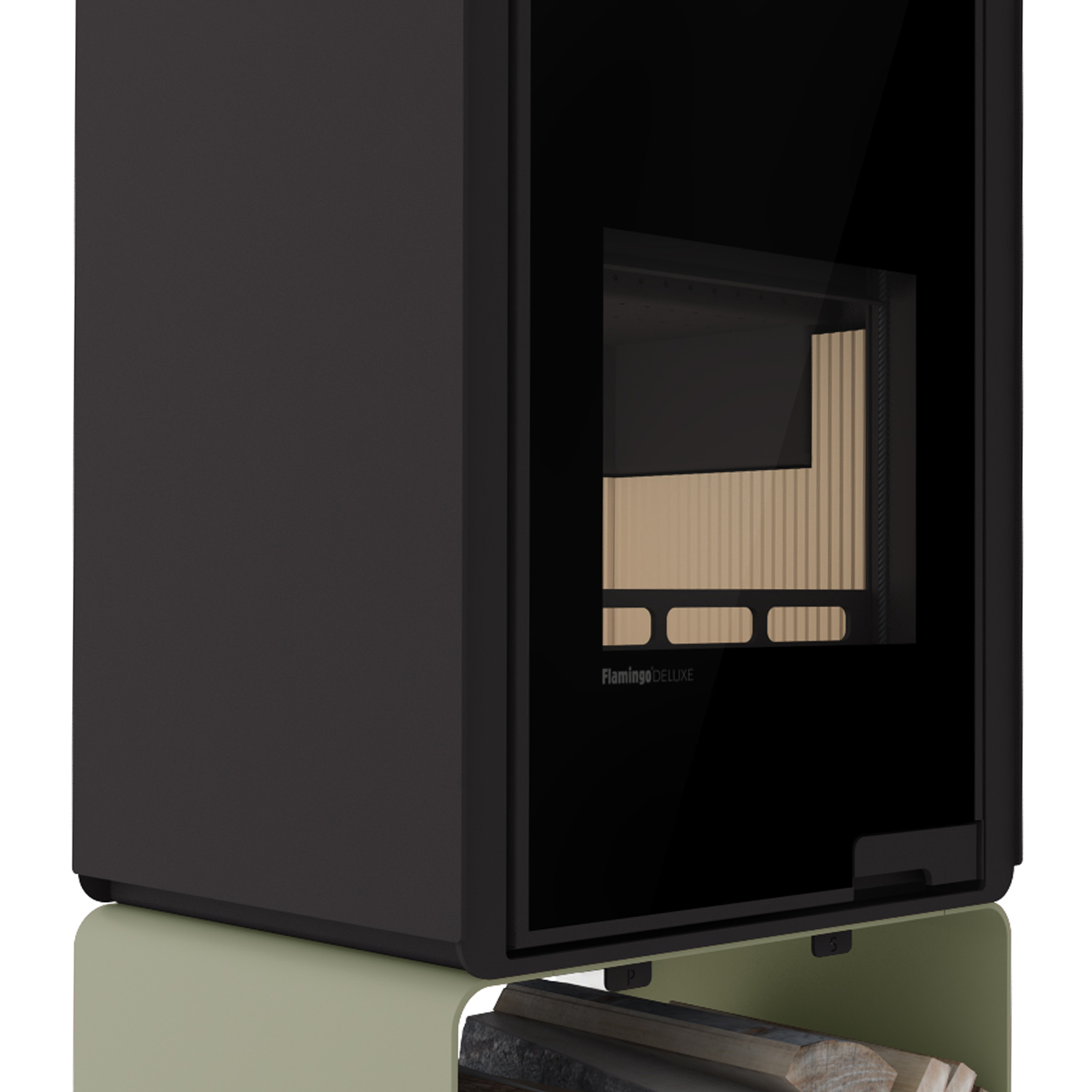 HS Flamingo Deluxe Pentai Poêle à bois Olive