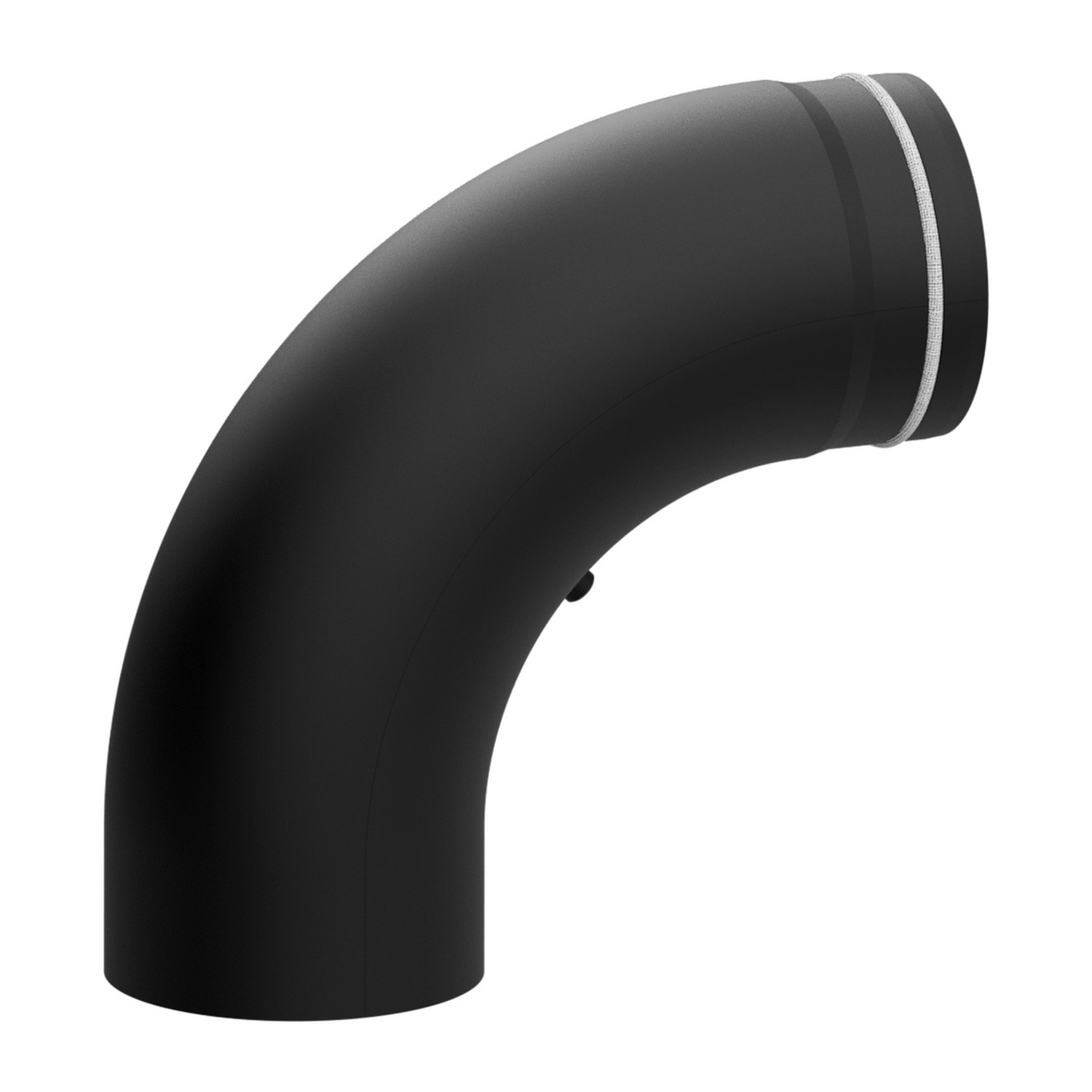 Raik coude LS diamètre 150/90° 2,00mm rétreint lisse avec porte intégrée noir