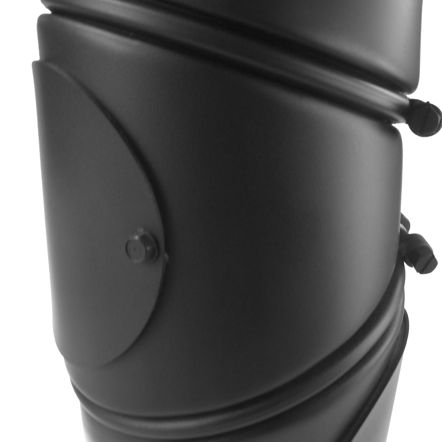 Coude de conduit de fumée / Tuyau de poêle 150 mm - Coude multiple noir avec porte - 4 pièces