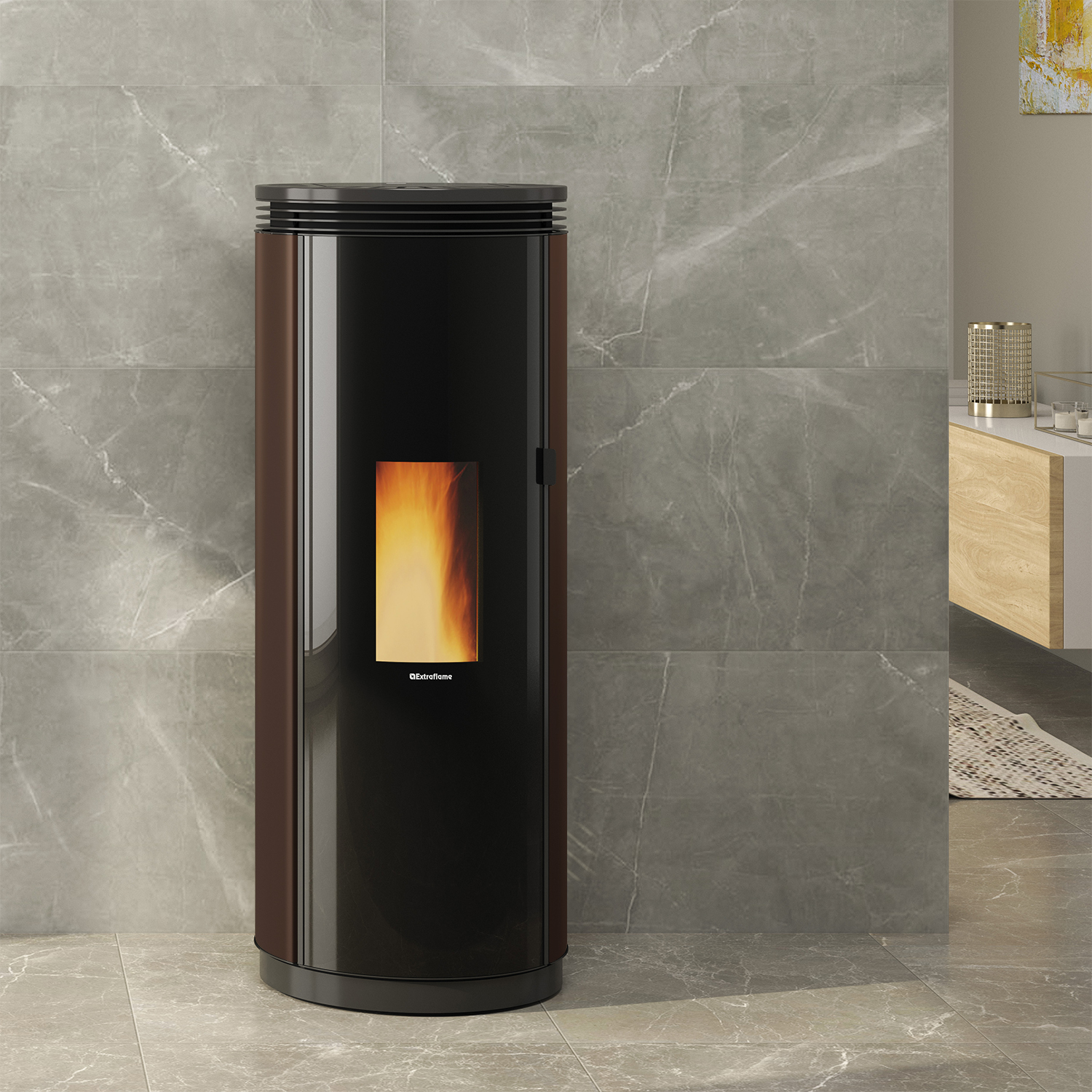 Extraflame Evolution Line Pamela poêle à granulés acier bronze
