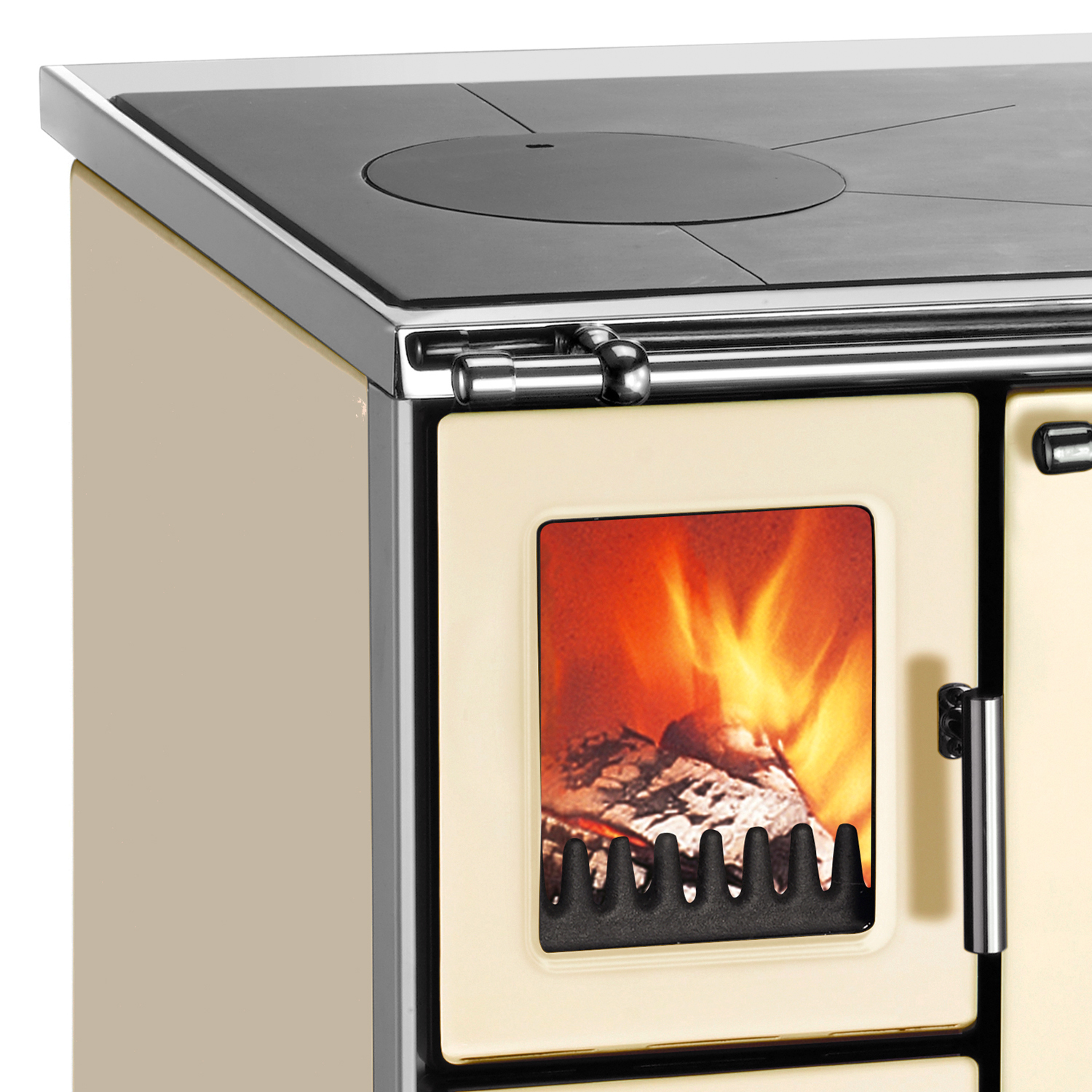 Westminster K76F-70 cuisinière à bois acier ivoire, droite