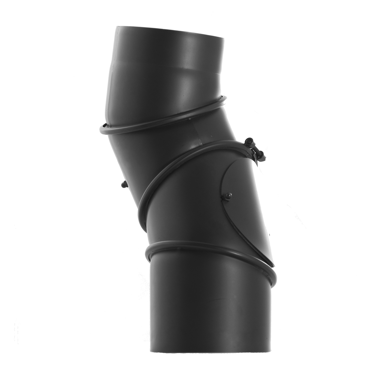Coude de conduit de fumée / Tuyau de poêle 250 mm - Coude multiple noir Coude de conduit de fumée / Tuyau de poêle 250 mm - Coude multiple noir