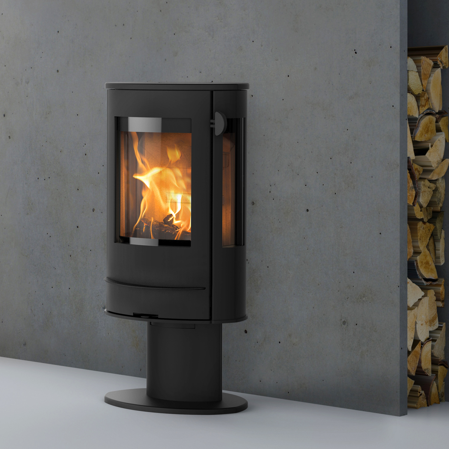 Poêle à bois Lotus Liva 7G Noir, sortie de fumée arrière Poêle à bois Lotus Liva 7G Noir, sortie de fumée arrière