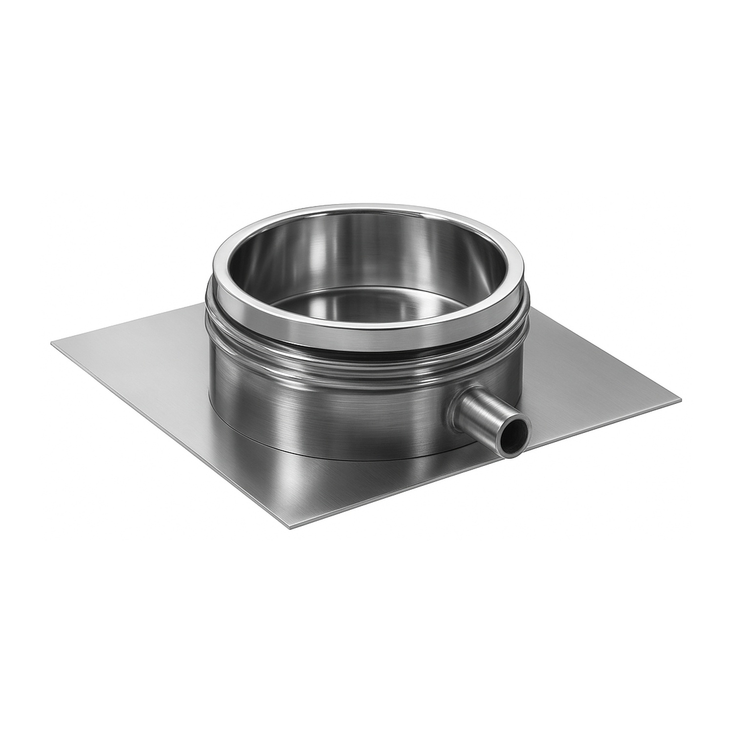 Schiedel ICS plaque de base montage au sol Ø130 mm avec évacuation latérale double paroi brillant