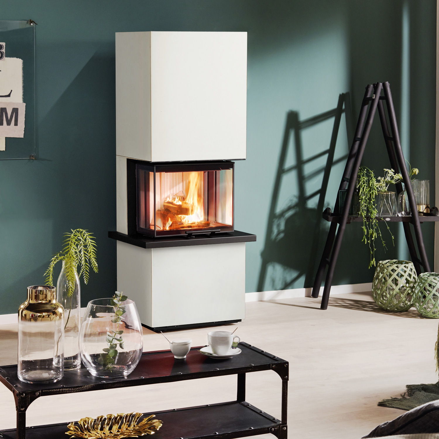Olsberg Osorno S TopStone poêle à bois en pierre calcaire beige teramo natura