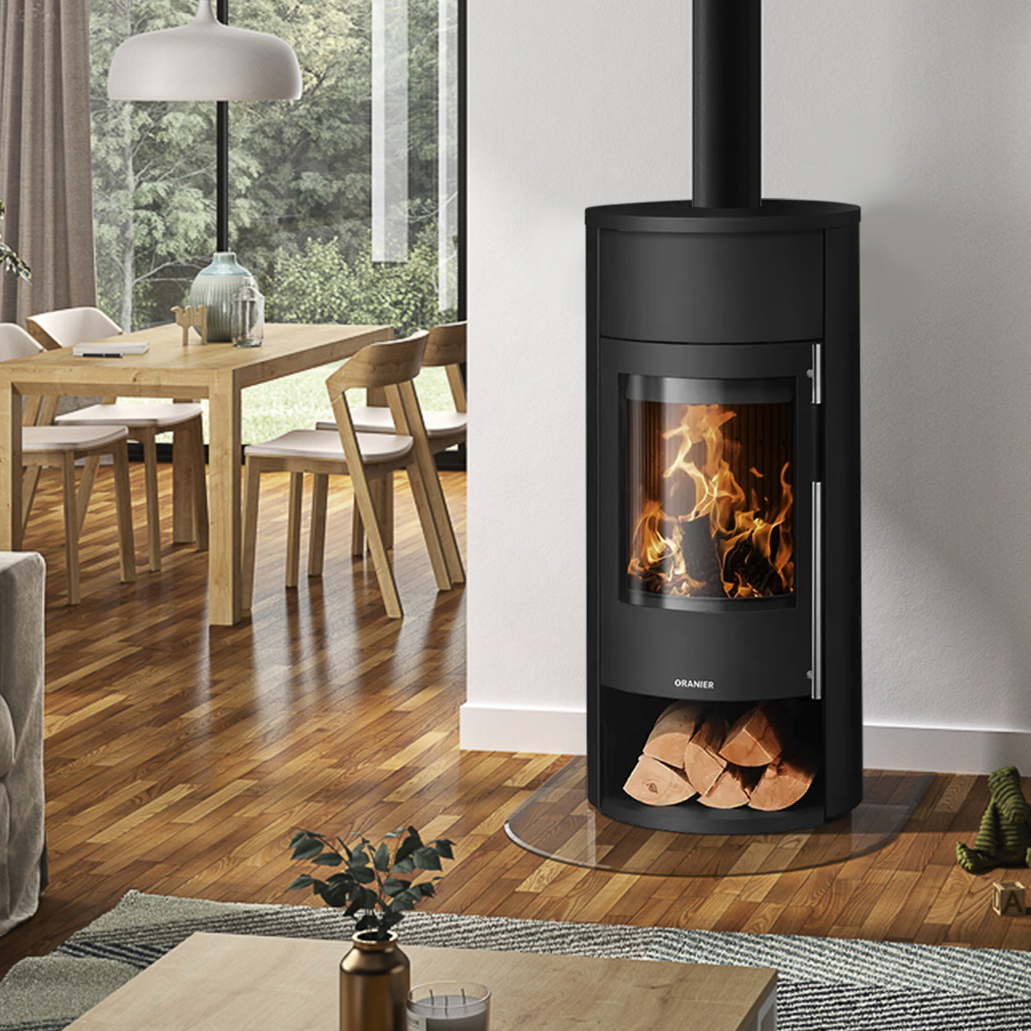 Oranier Polar Neo W+ poêle à bois acier noir