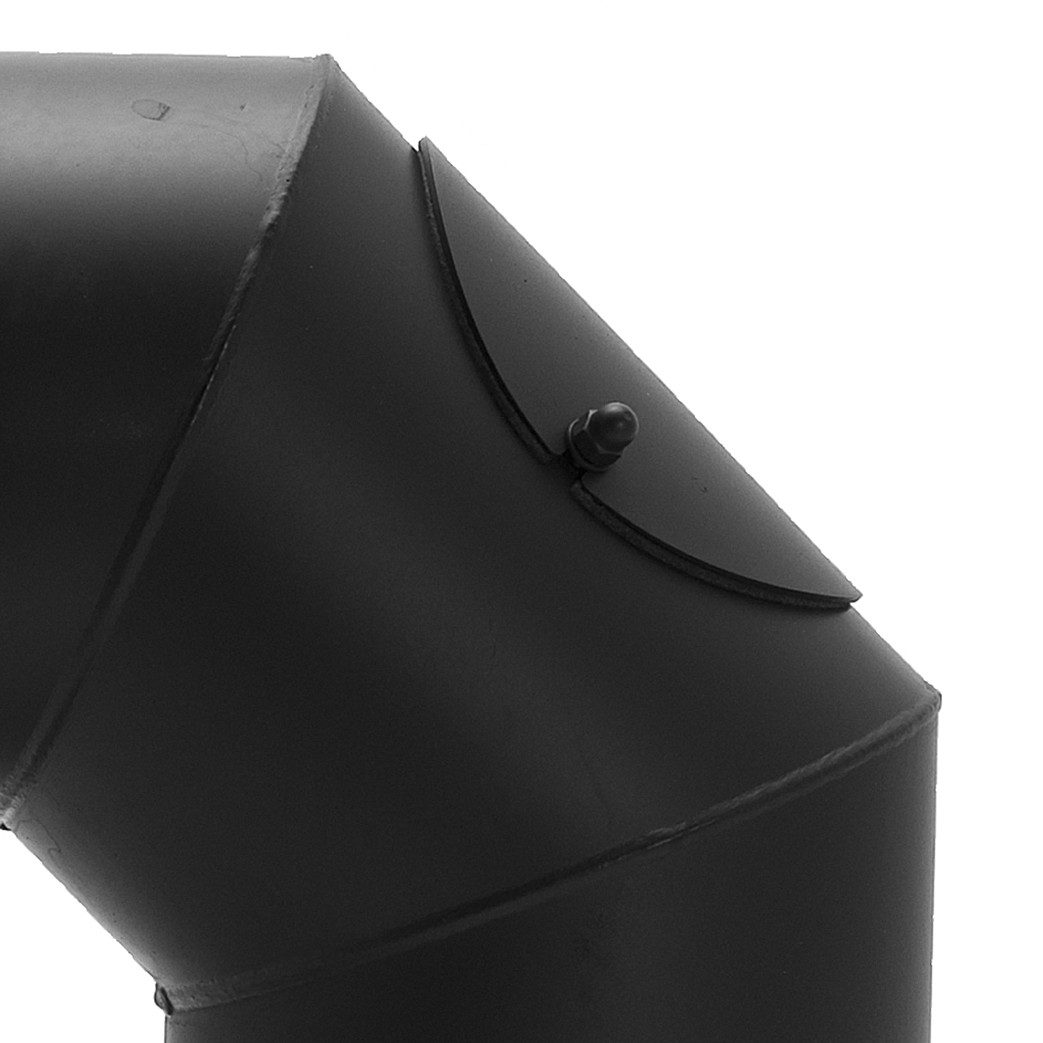 Coude de conduit de fumée Raik / Tuyau de poêle 250mm - 90° avec ouverture de nettoyage noir