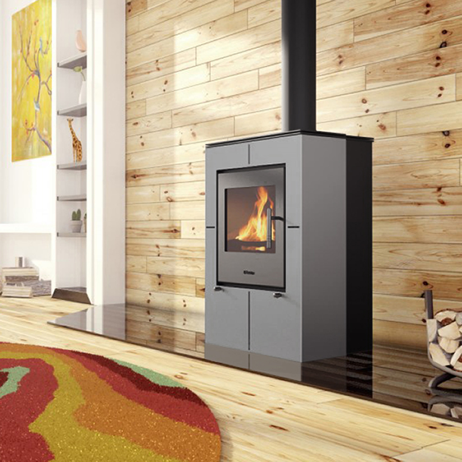 Poêle à bois HS Flamingo EVENES Gris Poêle à bois HS Flamingo EVENES Gris