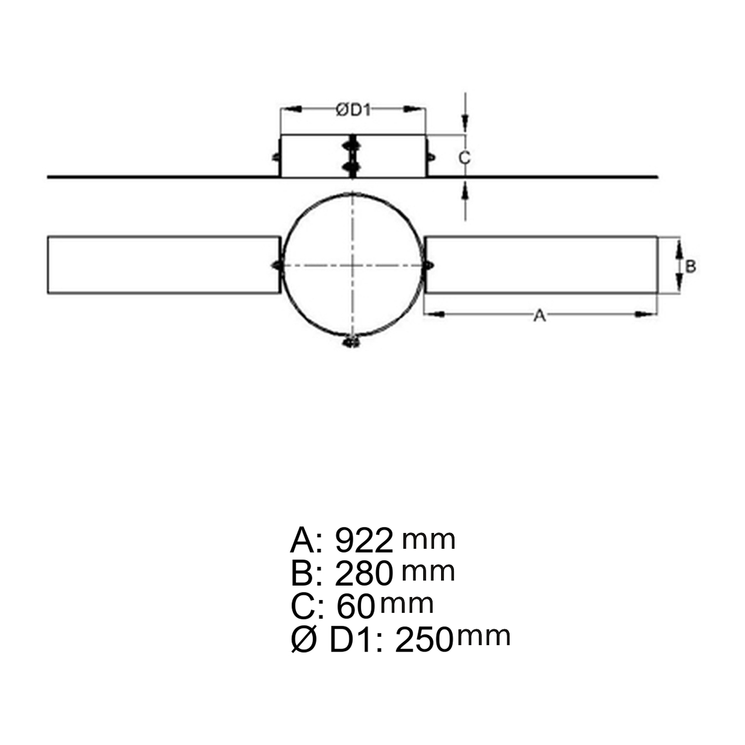 Schiedel support de chevrons Ø200 mm brillant