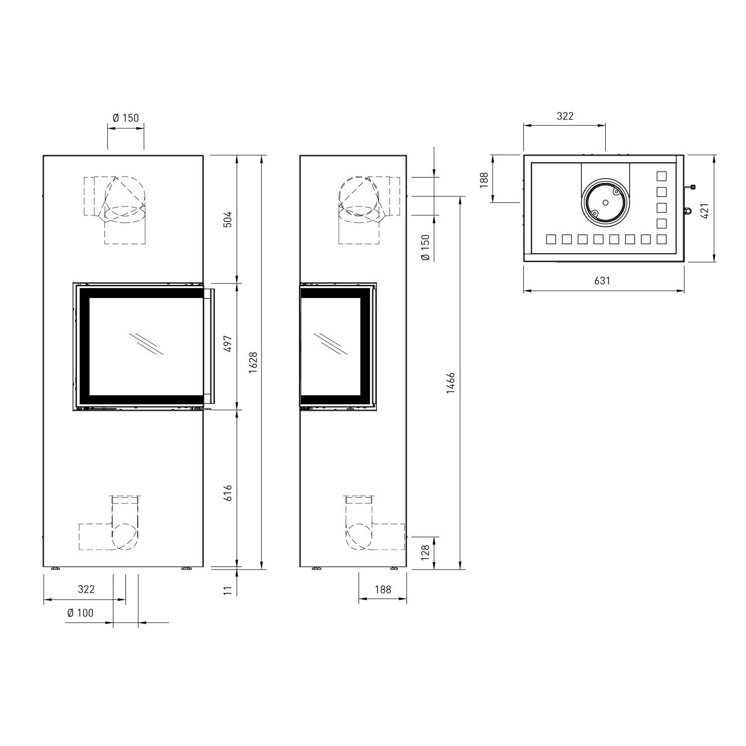 Spartherm Lungo 2R Poêle à bois Nero