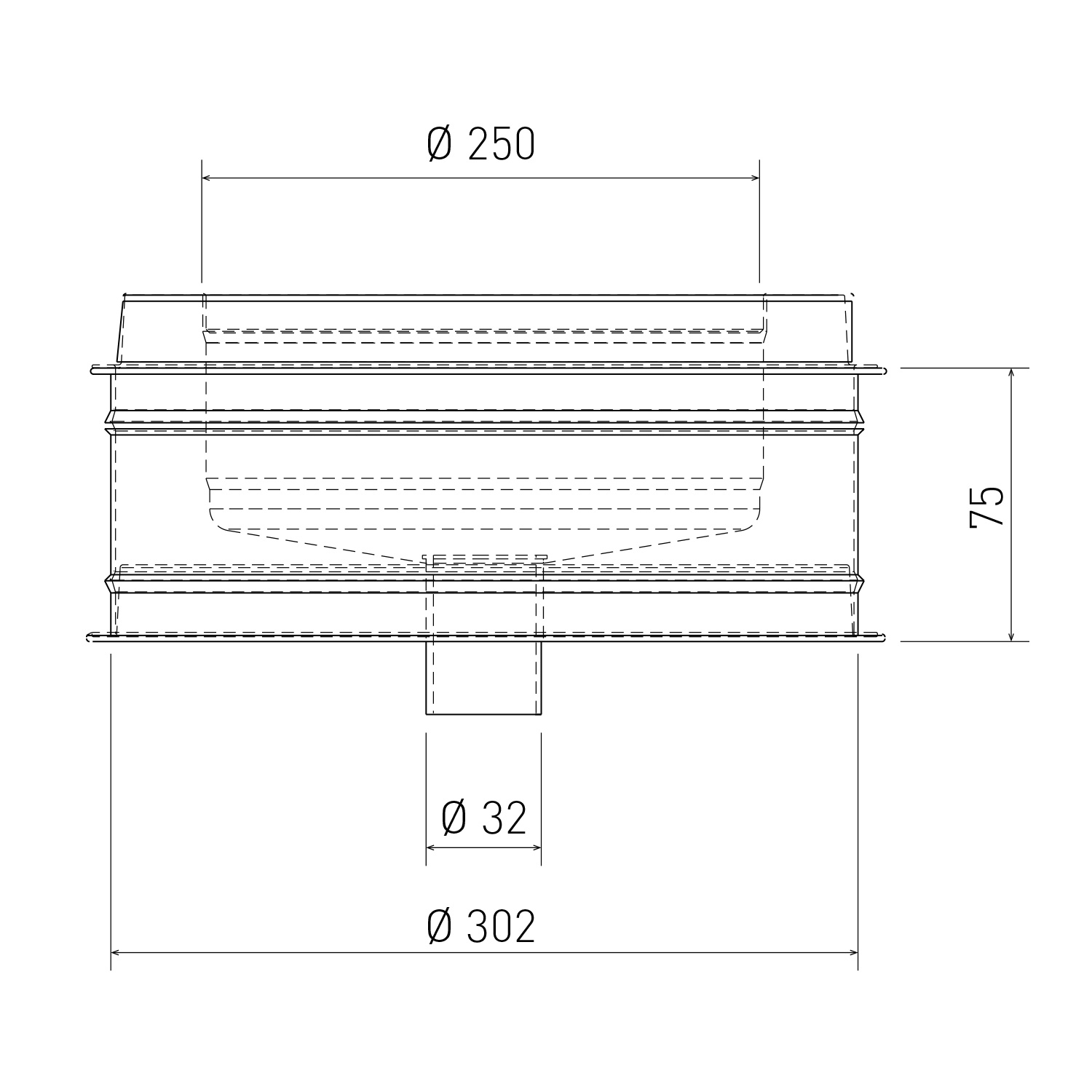 Opsinox chapeau aveugle pour cheminée en acier inoxydable 250 mm avec évacuation de condensat DC