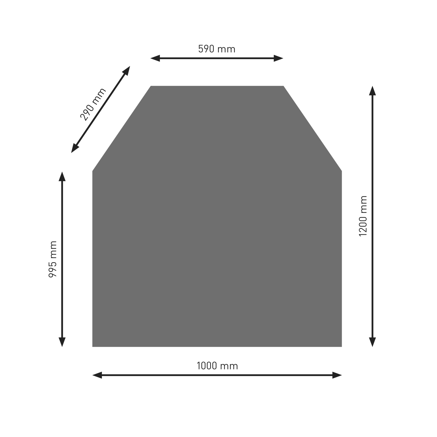 Plaque de base Raik B2 hexagonale, gris foncé, revêtement en poudre, 1200 x 1000 mm