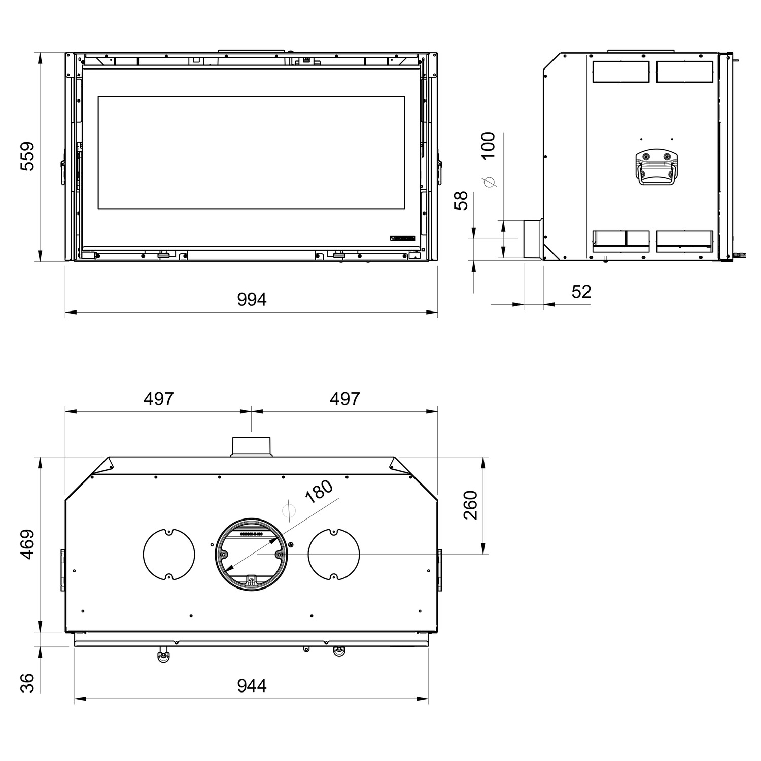 La Nordica Insert a bois INSERTO 100 LEAN