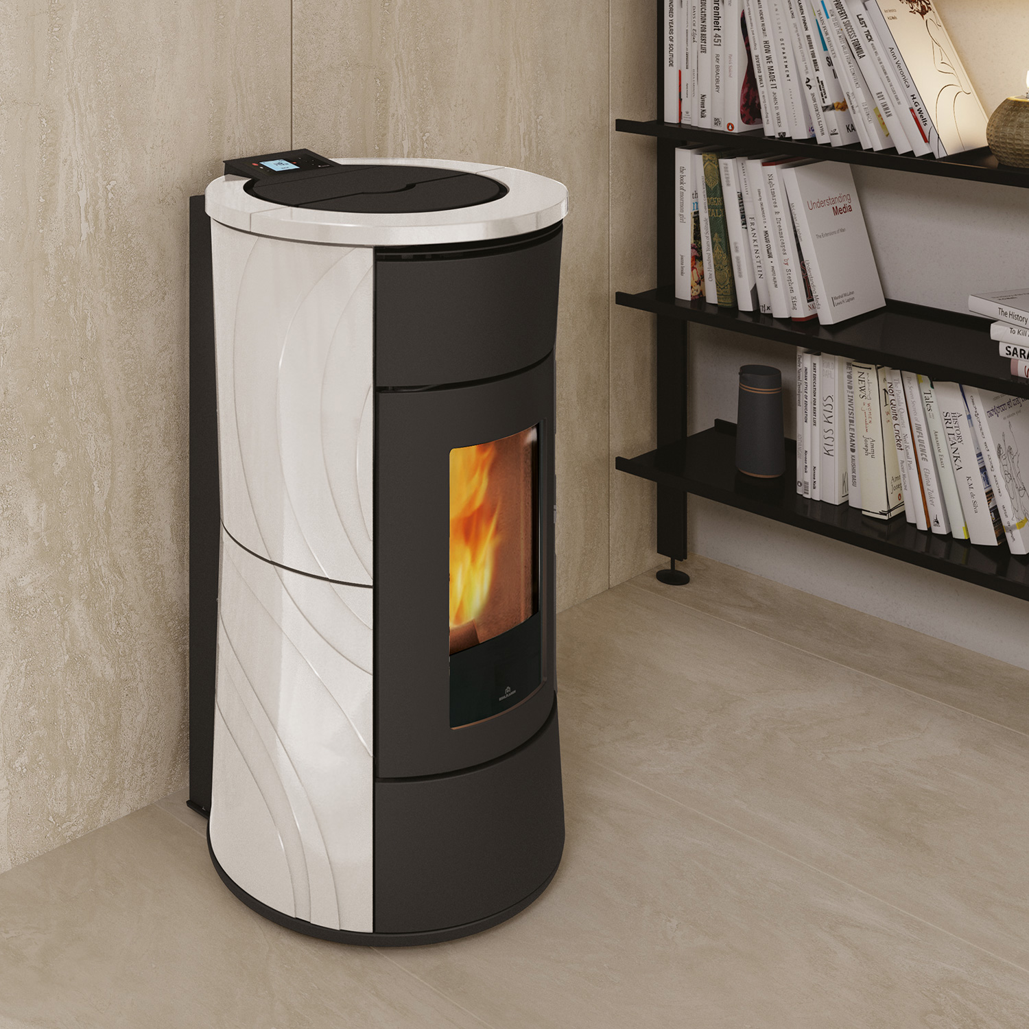 Edilkamin Cherie H 14 Evo poêle à granulés bouilleur céramique blanche