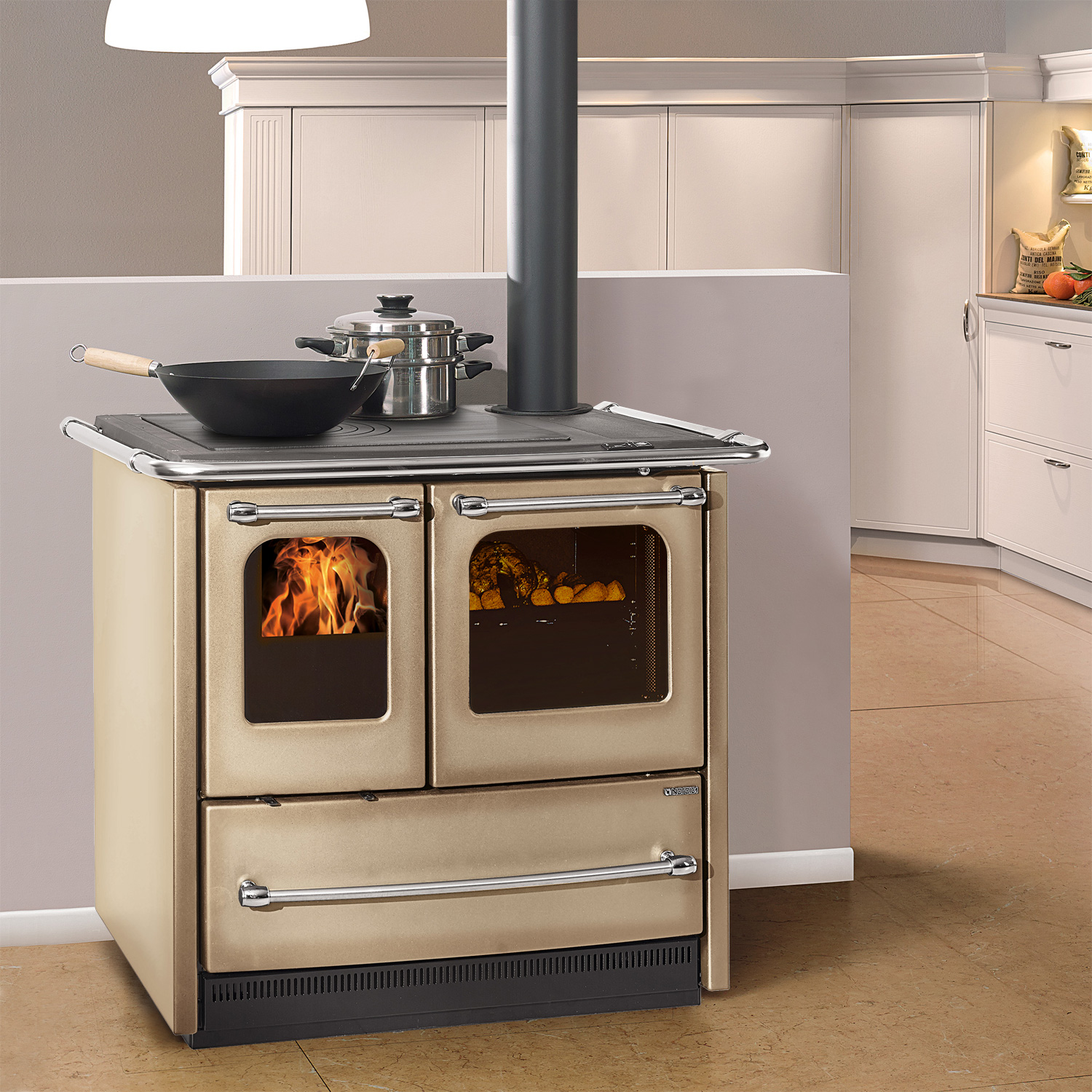 La Nordica Sovrana Easy Evo 2.0 Cuisinière en acier Cappuccino