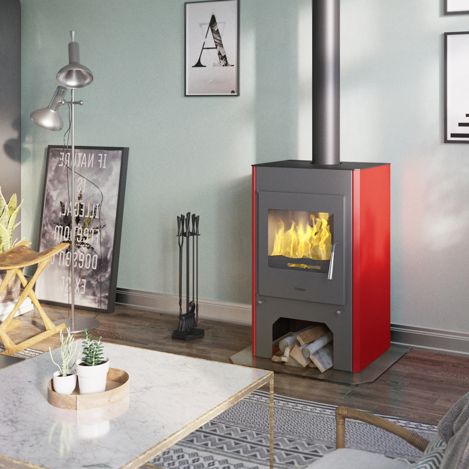 Poêle à bois HS Flamingo Espo 3 Rouge