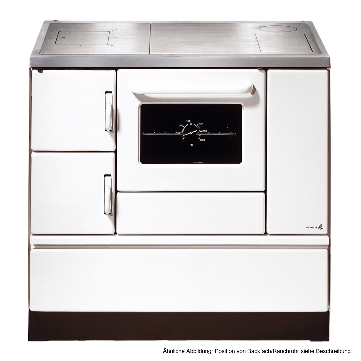 Wamsler K 138 Cuisinière à bois à droite blanc avec plaque en acier