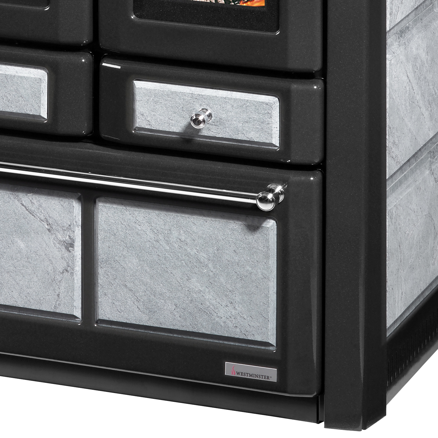 Wamsler K 85 F Cuisinière à bois en pierre naturelle, four à gauche