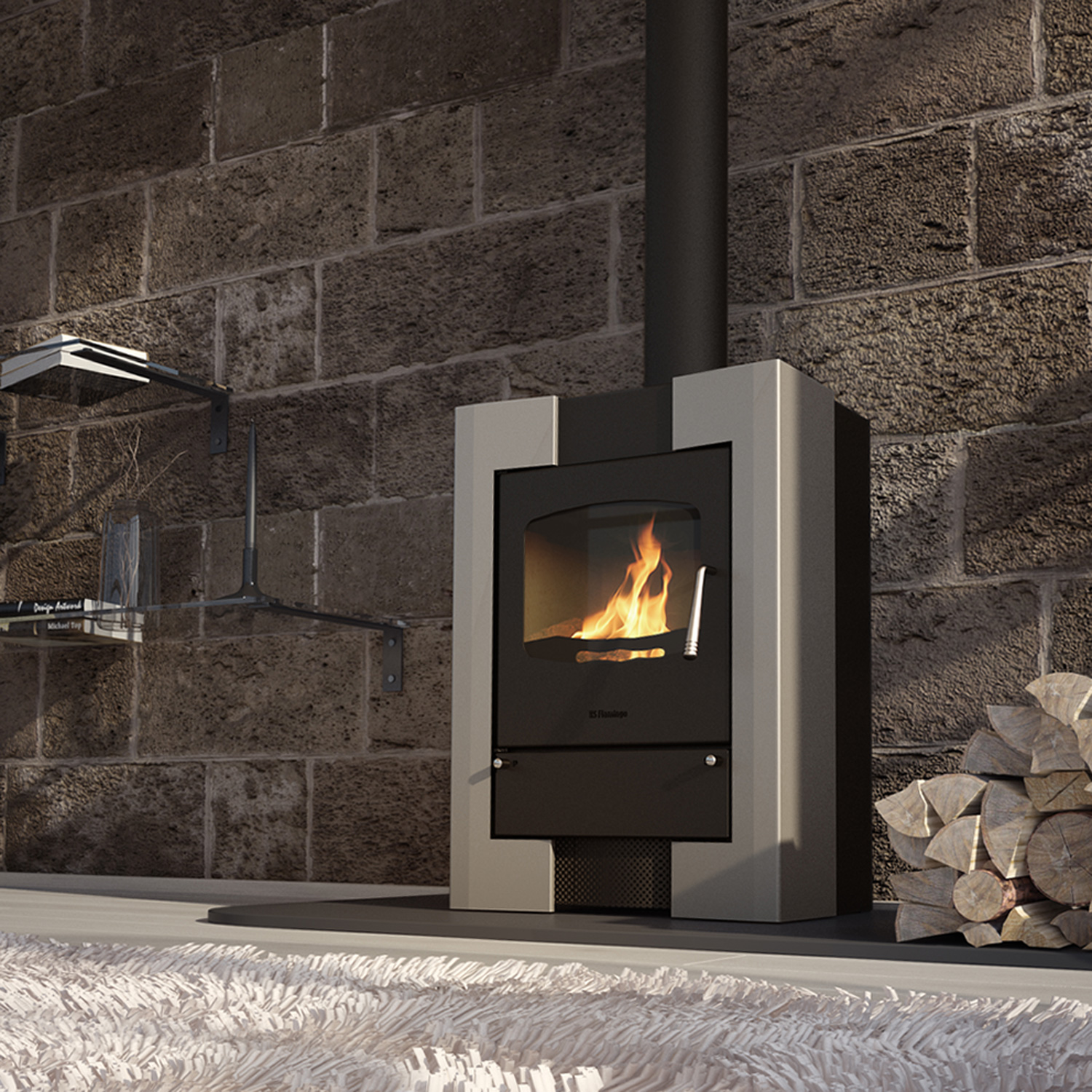 Poêle à bois HS Flamingo ESPO 1 Gris Poêle à bois HS Flamingo ESPO 1 Gris