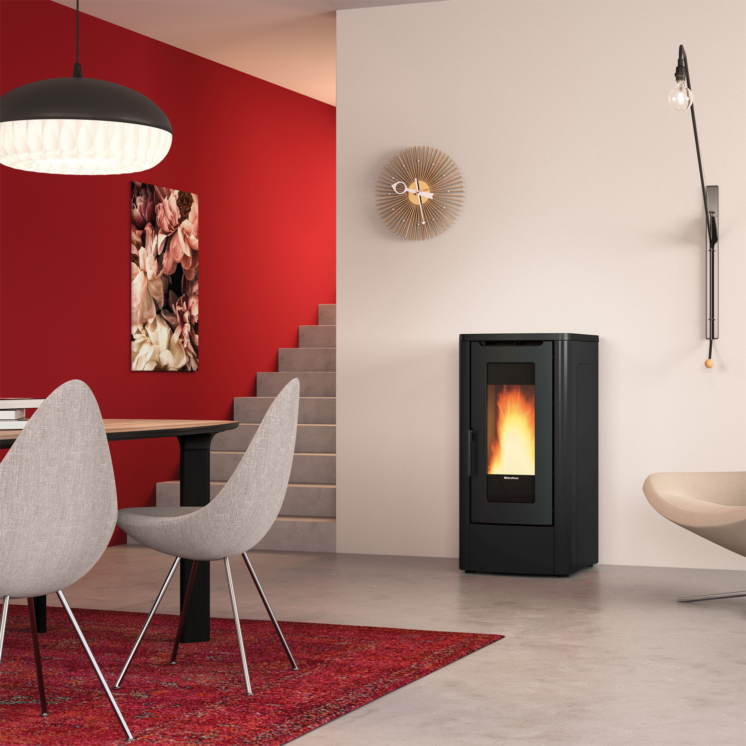 Extraflame Dahiana 16 VFS poêle à granulés acier noir