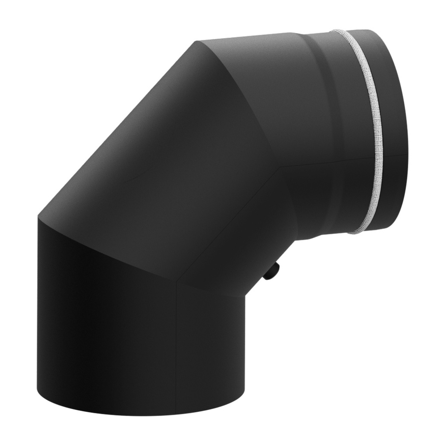 Raik Bogen LS diamètre 150/90° rétréci 3-pièces avec porte insérée noir