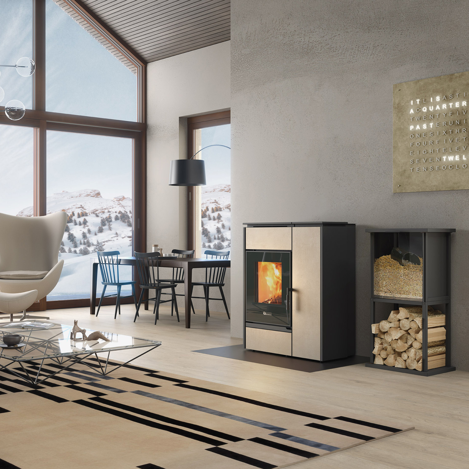Extraflame Evolution Line Margaret poêle hybride Corten