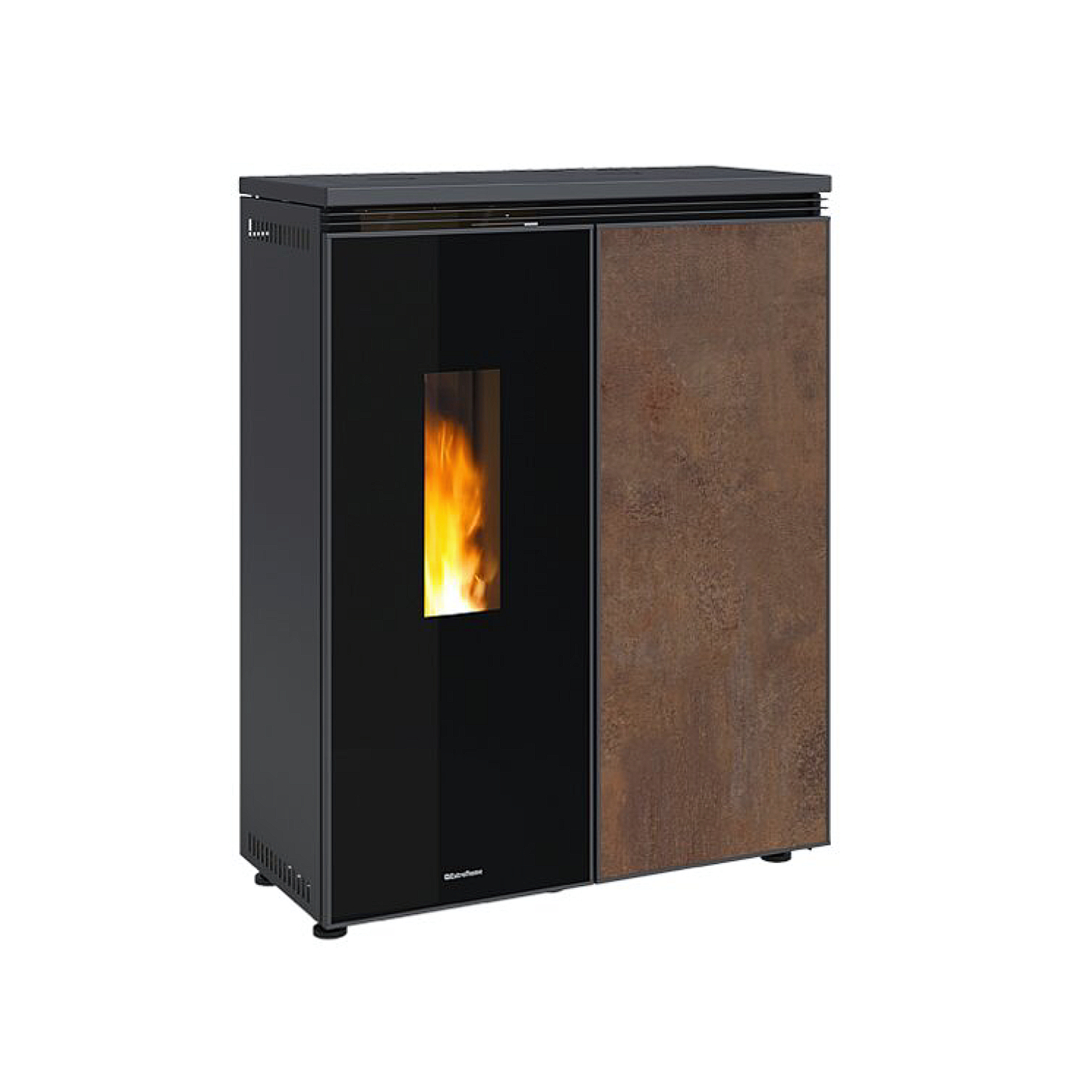 Extraflame Floriana Idro gres corten Poêle à pellets – hydraulique avec plaque en grès