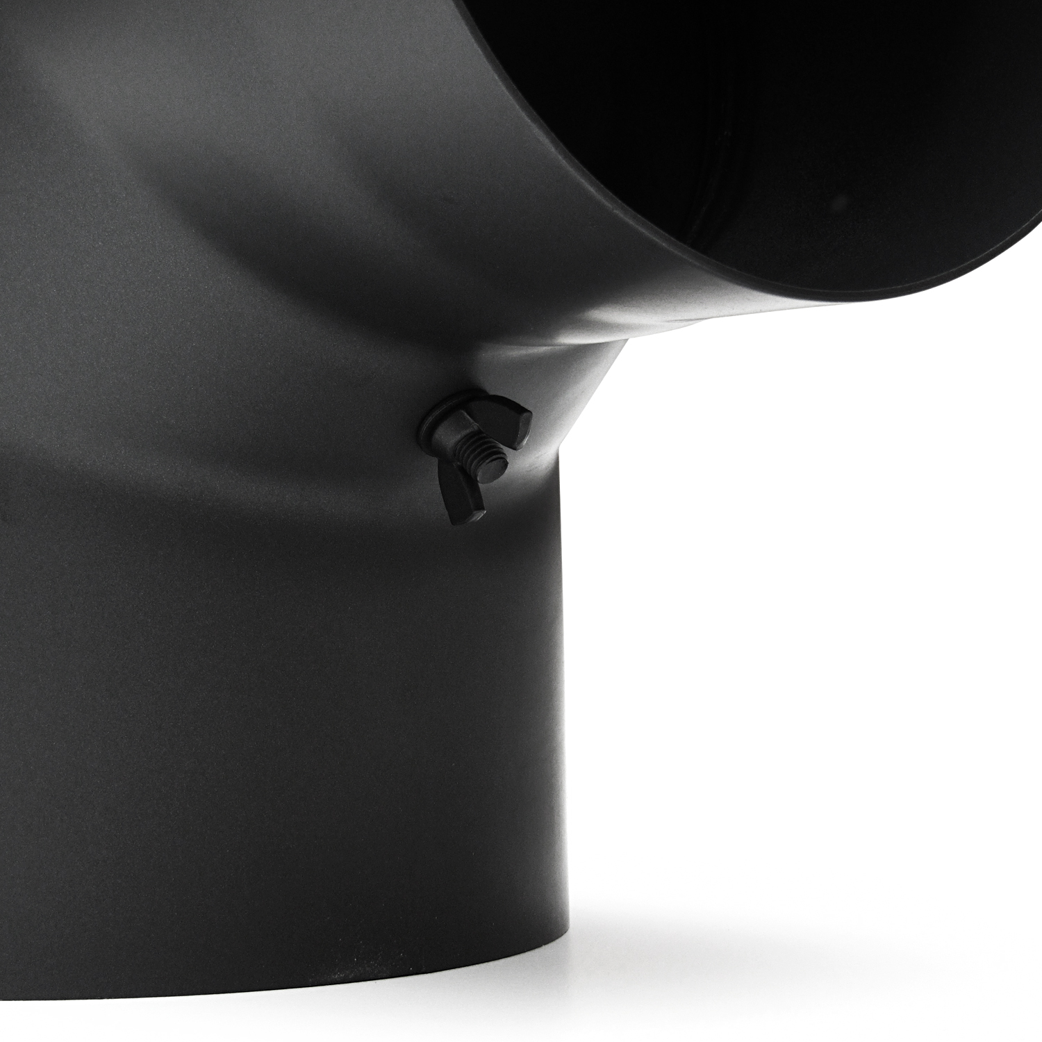 Coude de conduit de fumée Raik / Tuyau de poêle 200 mm - 90° avec ouverture de nettoyage noir