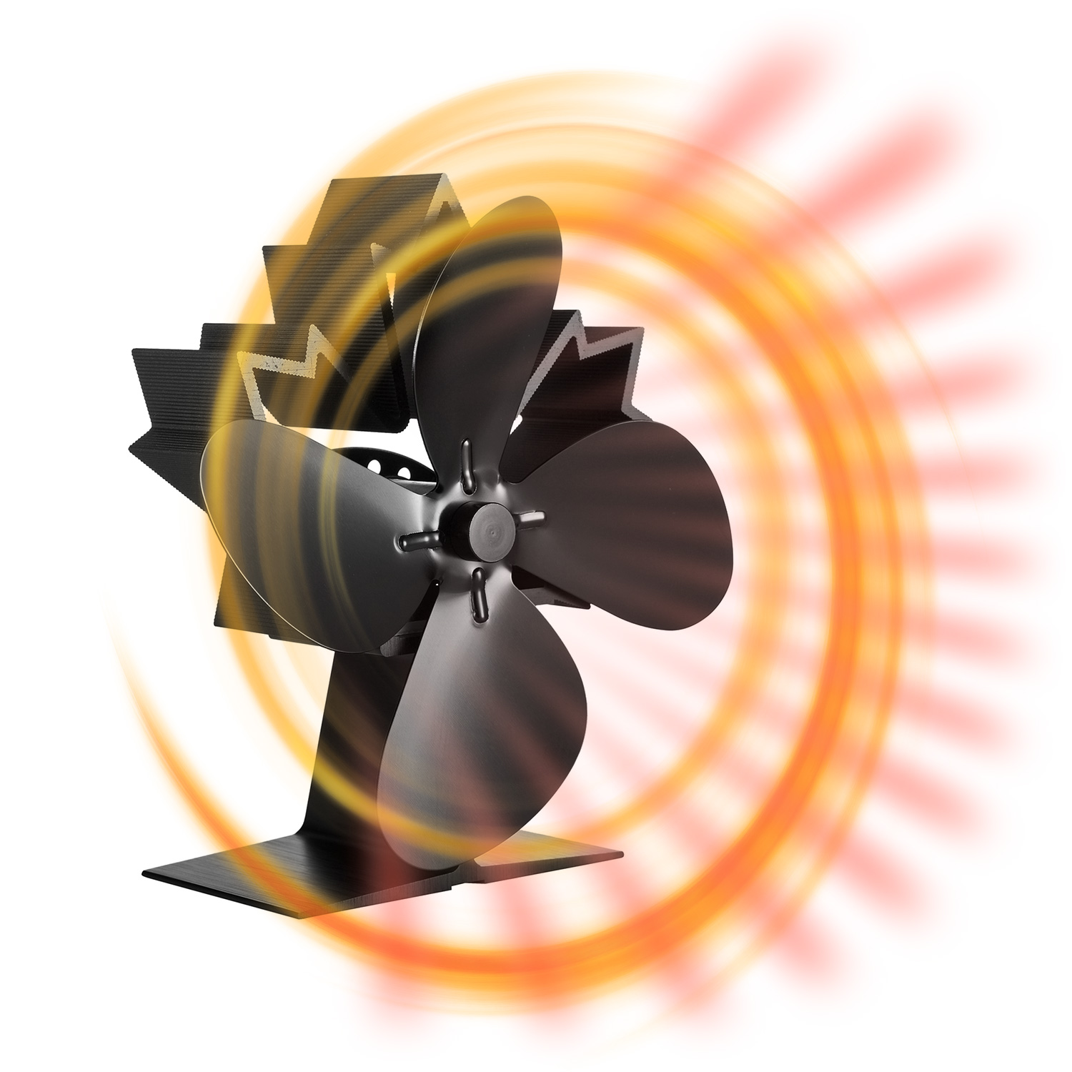 Ventilateur de cheminée Raik, ventilateur de poêle, ventilateur silencieux et sans électricité pour cheminées, avec 4 pales. Ventilateur de cheminée Raik, ventilateur de poêle, ventilateur silencieux et sans électricité pour cheminées, avec 4 pales.