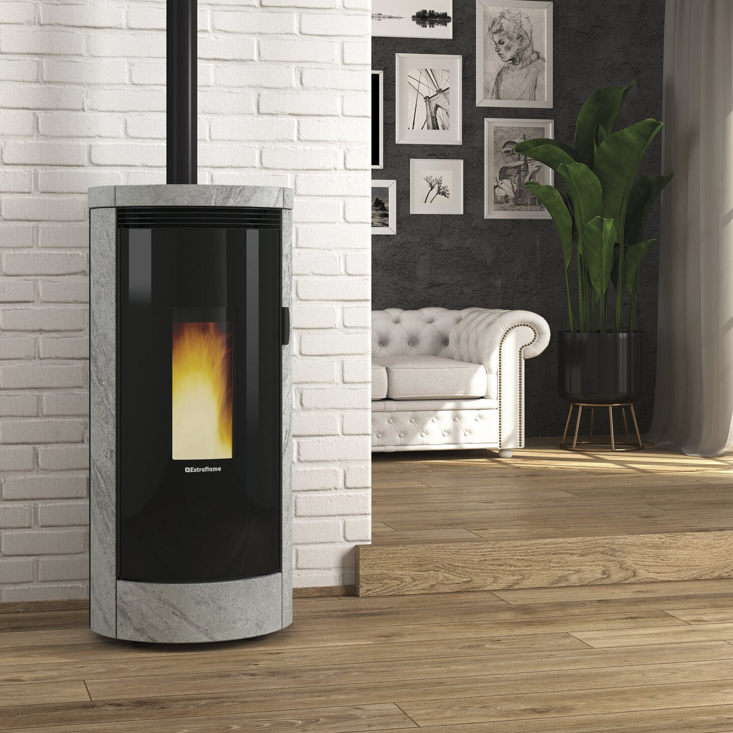 Extraflame DEBBY PLUS PETRA EVO - pierre naturelle poêle à granulés EVOLUTION LINE