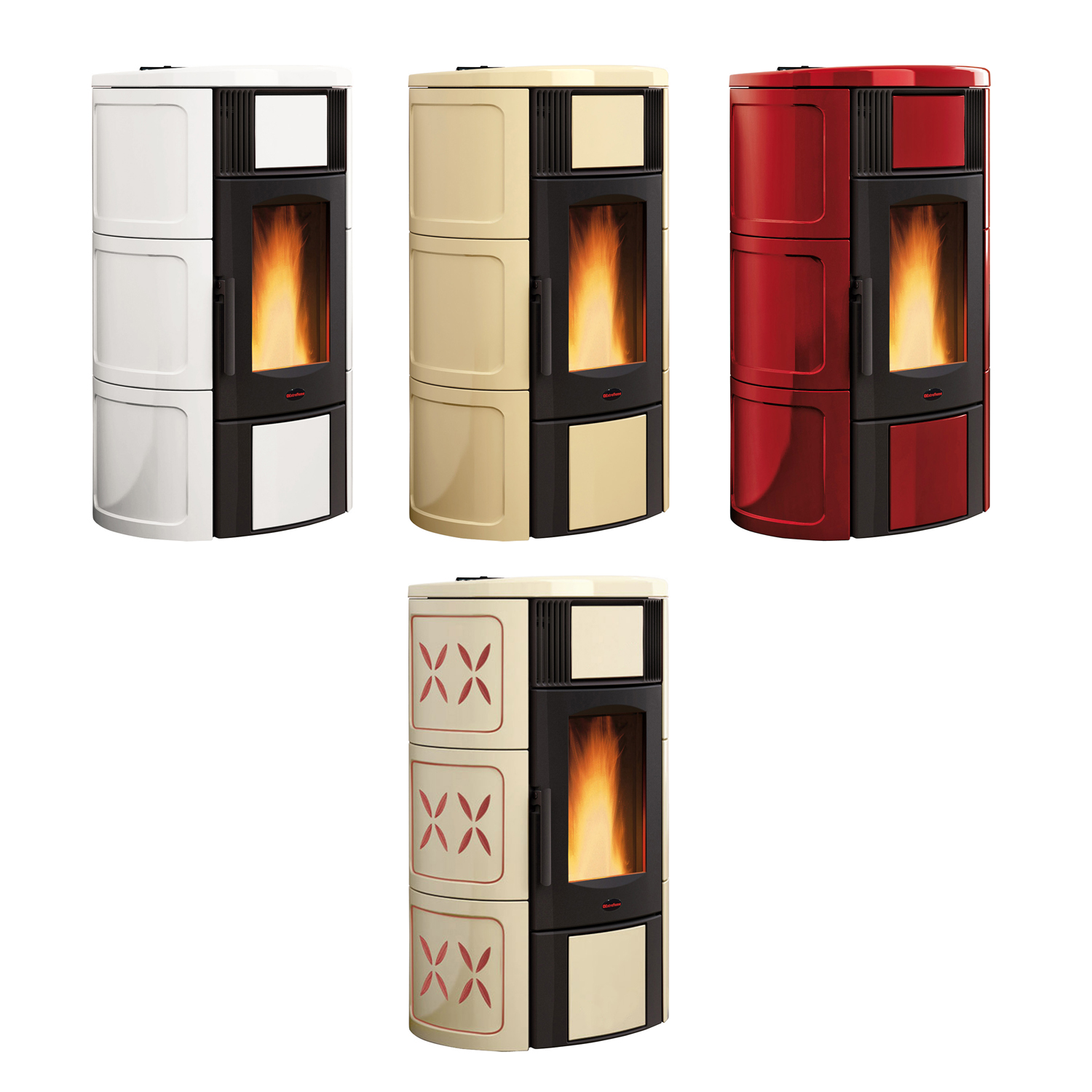 Extraflame Iside Idro H15 poêle à granulés bouilleur Majolique blanc