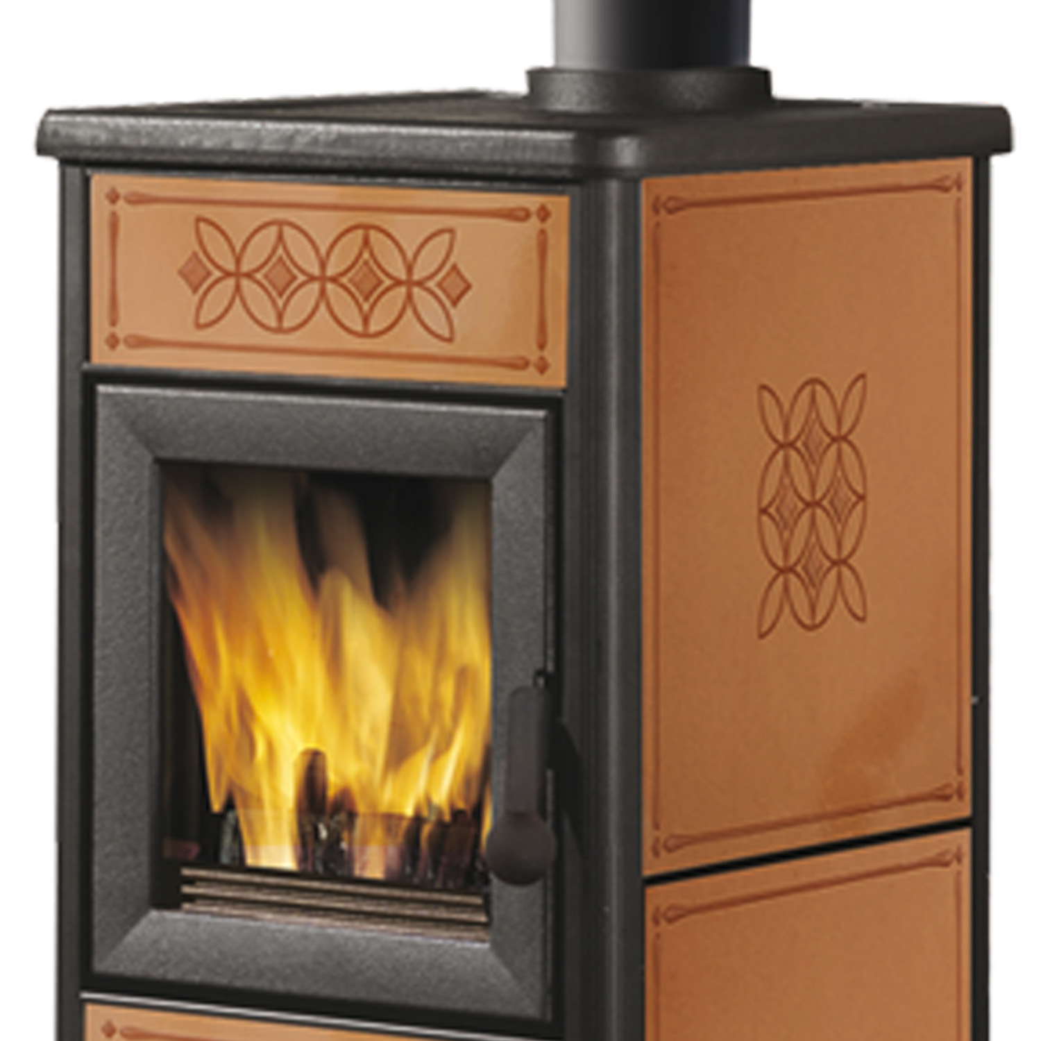 EK63 Decor Evo Poêle à bois céramique cuir